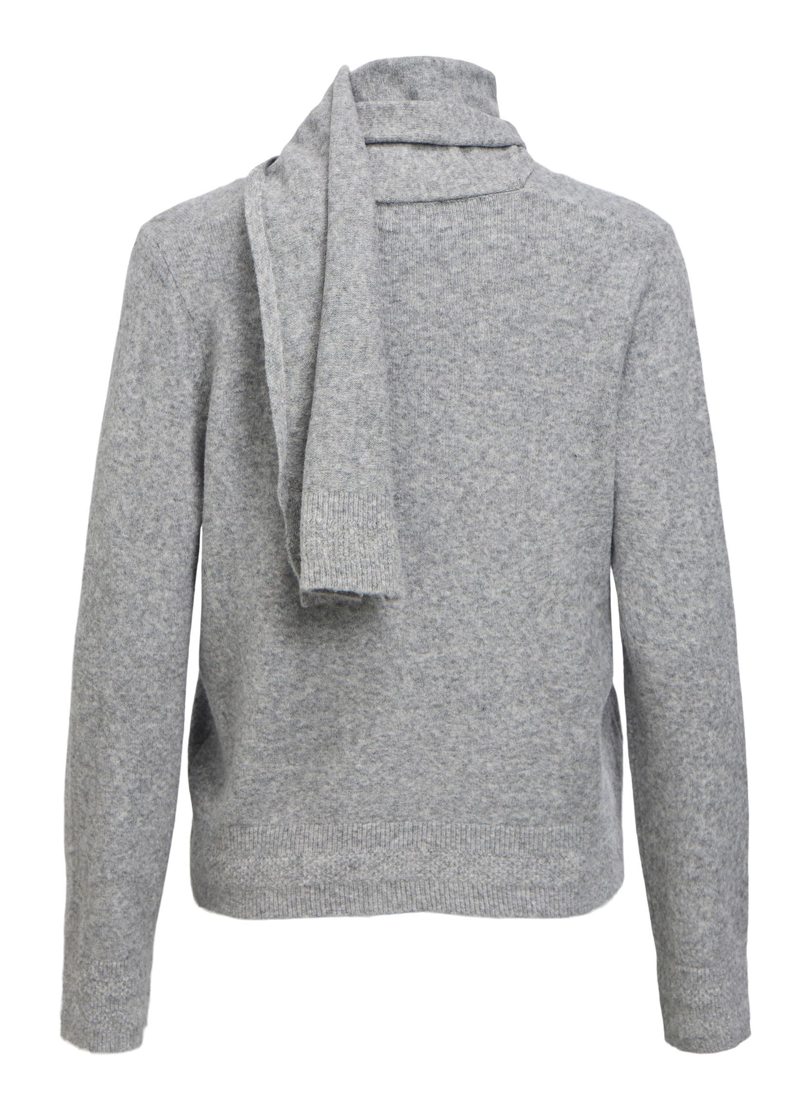 Truien Objchuma L/S Lo Knit Scarf Pullover Noos dames grijs OBJECT Truien Objchuma L/S Lo Knit Scarf Pullover Noos dames grijs LIGHT GREY MELANGE