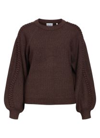 Truien Objhannah L/S Re Knit Pullover Noos dames bruin