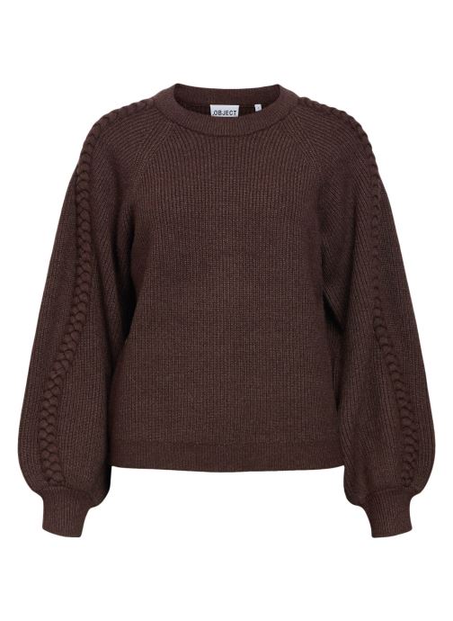 OBJECT Truien Objhannah L/S Re Knit Pullover Noos dames bruin