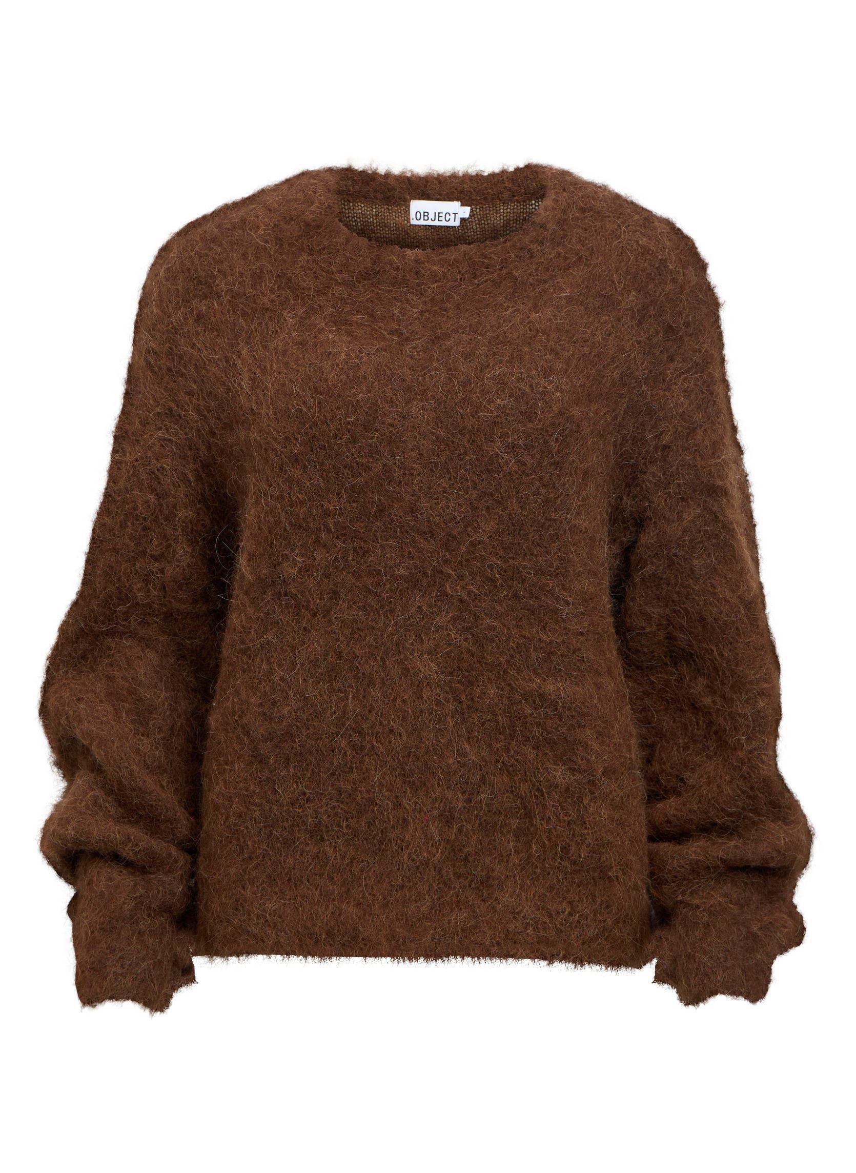 Truien Objharry L/S Lo Knit Pullover Noos dames bruin OBJECT Truien Objharry L/S Lo Knit Pullover Noos dames bruin CARAFE