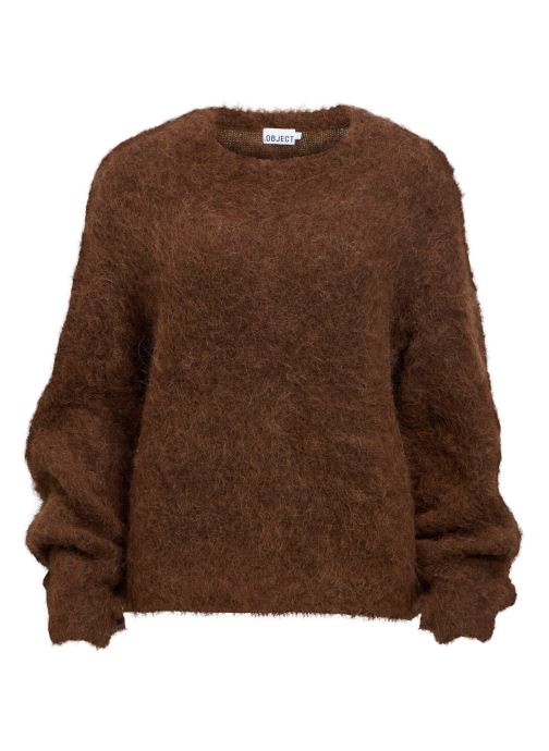 OBJECT Truien Objharry L/S Lo Knit Pullover Noos dames bruin
