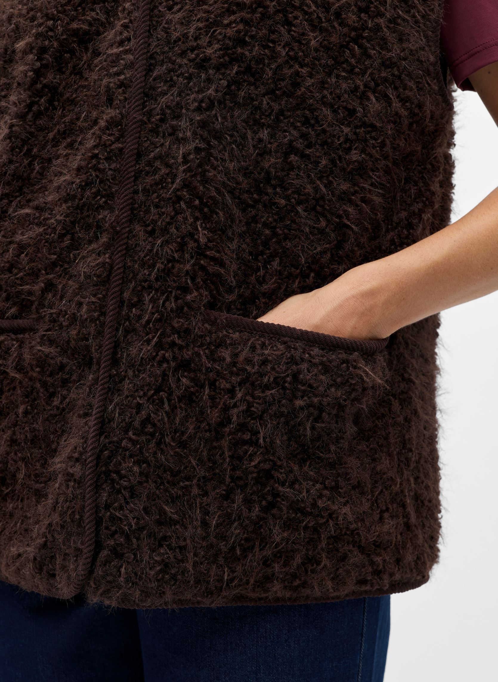 Gilets Objiduna Lo Waistcoat 146 femme marron OBJECT Gilets Objiduna Lo Waistcoat 146 femme marron SEAL BROWN