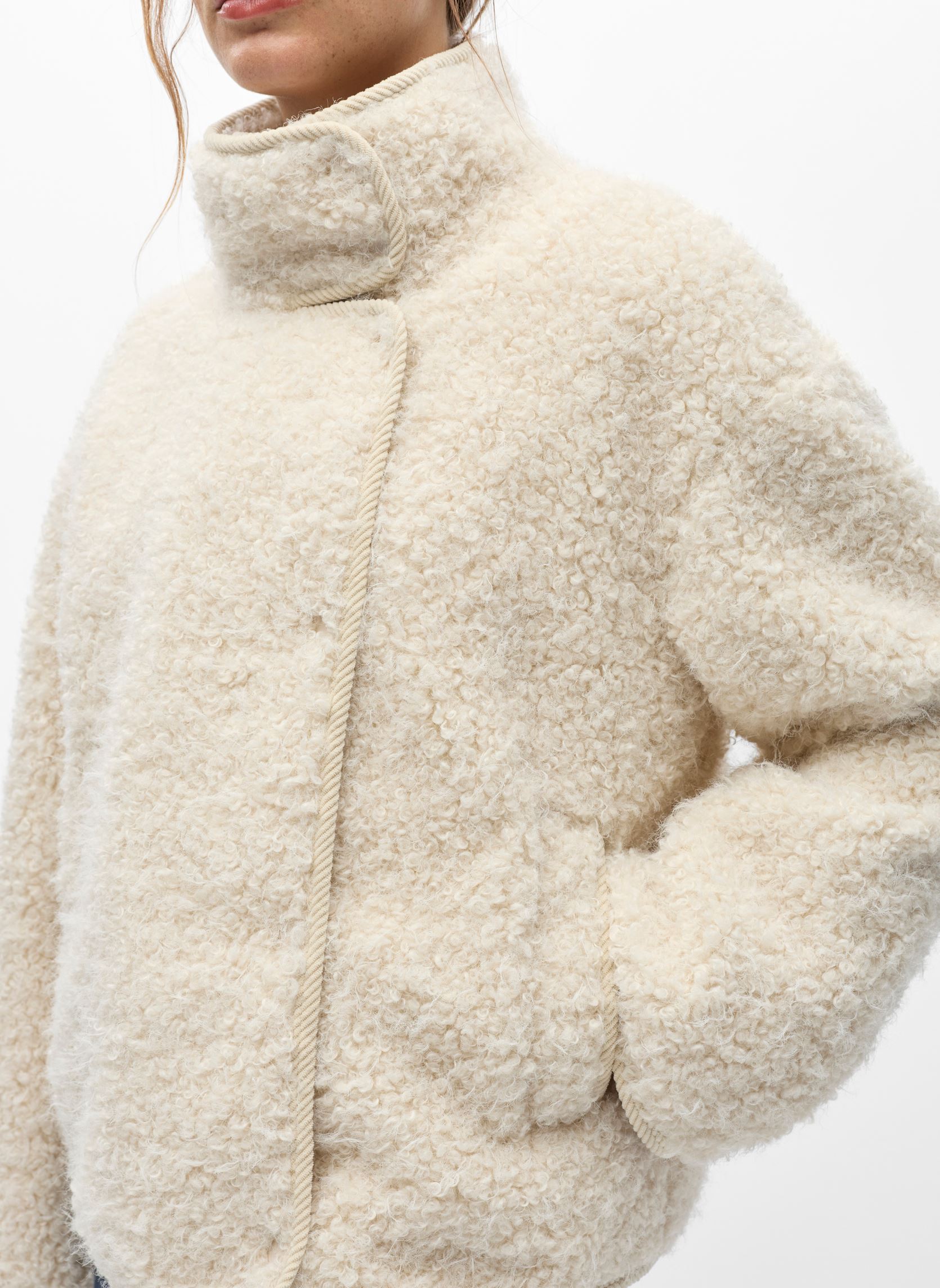 Vestes et manteaux Objiduna Short Jacket 146 femme blanc OBJECT Vestes et manteaux Objiduna Short Jacket 146 femme blanc WHITE SAND