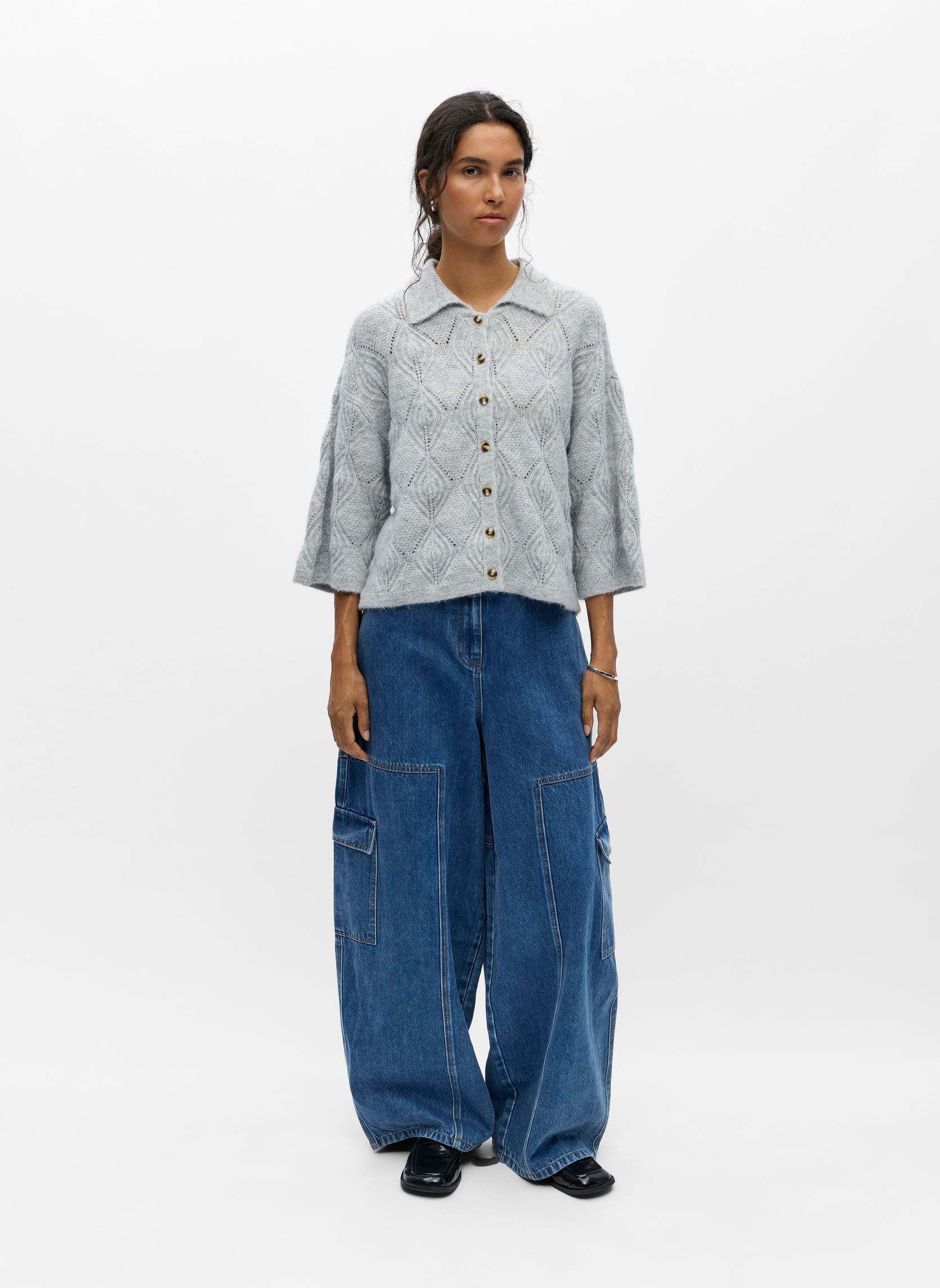 Truien Objkaisa Flora 3/4 Lo Knit Cardigan Noos dames grijs OBJECT Truien Objkaisa Flora 3/4 Lo Knit Cardigan Noos dames grijs LIGHT GREY MELANGE