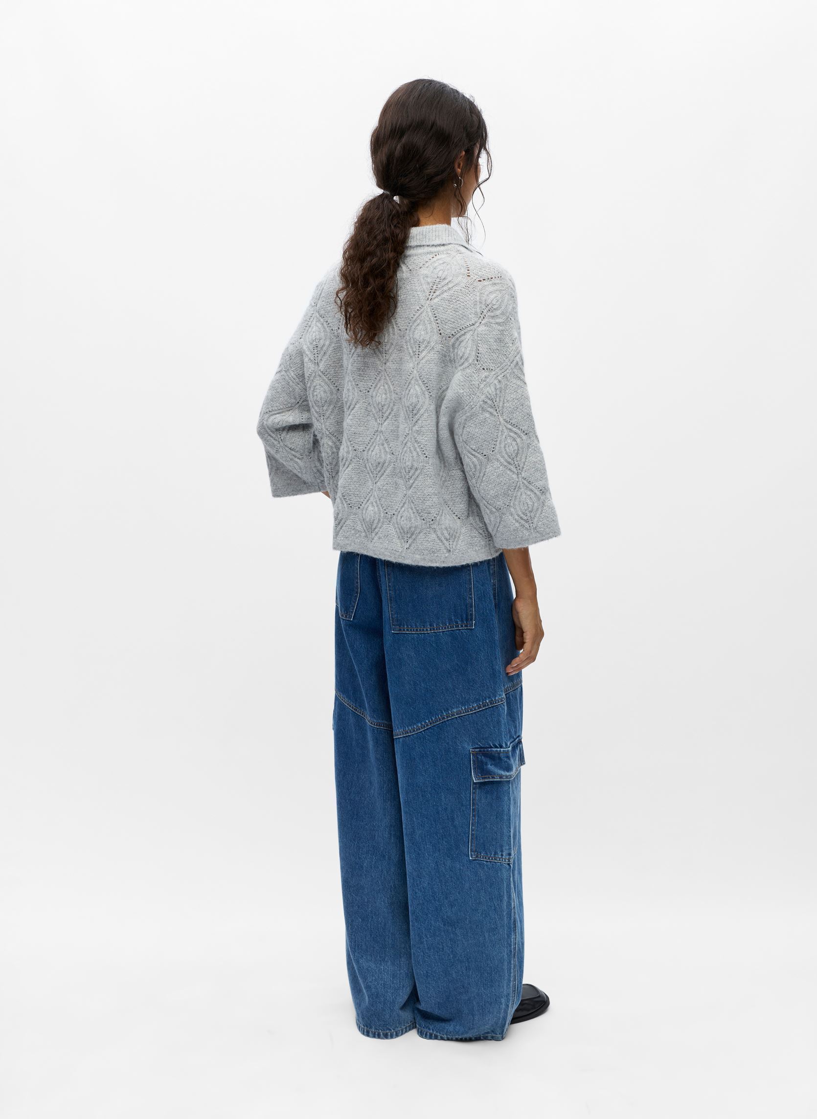 Truien Objkaisa Flora 3/4 Lo Knit Cardigan Noos dames grijs OBJECT Truien Objkaisa Flora 3/4 Lo Knit Cardigan Noos dames grijs LIGHT GREY MELANGE