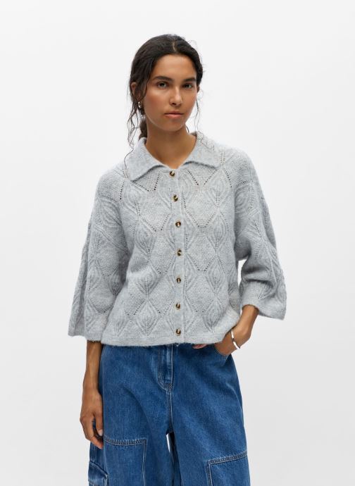 OBJECT Truien Objkaisa Flora 3/4 Lo Knit Cardigan Noos dames grijs