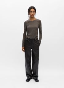 Broeken Objliva Mw Wide Pants Noos dames bruin