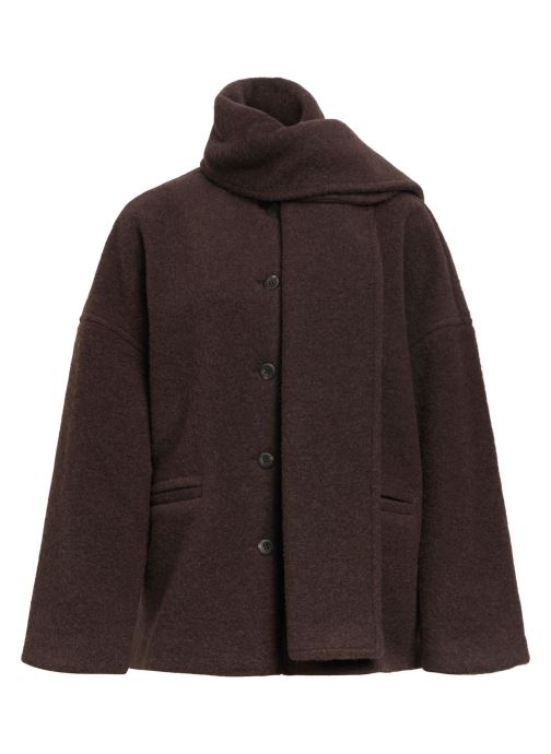 OBJECT Vestes et manteaux Objmaise L/S Lo Scarf Jacket Noos femme marron