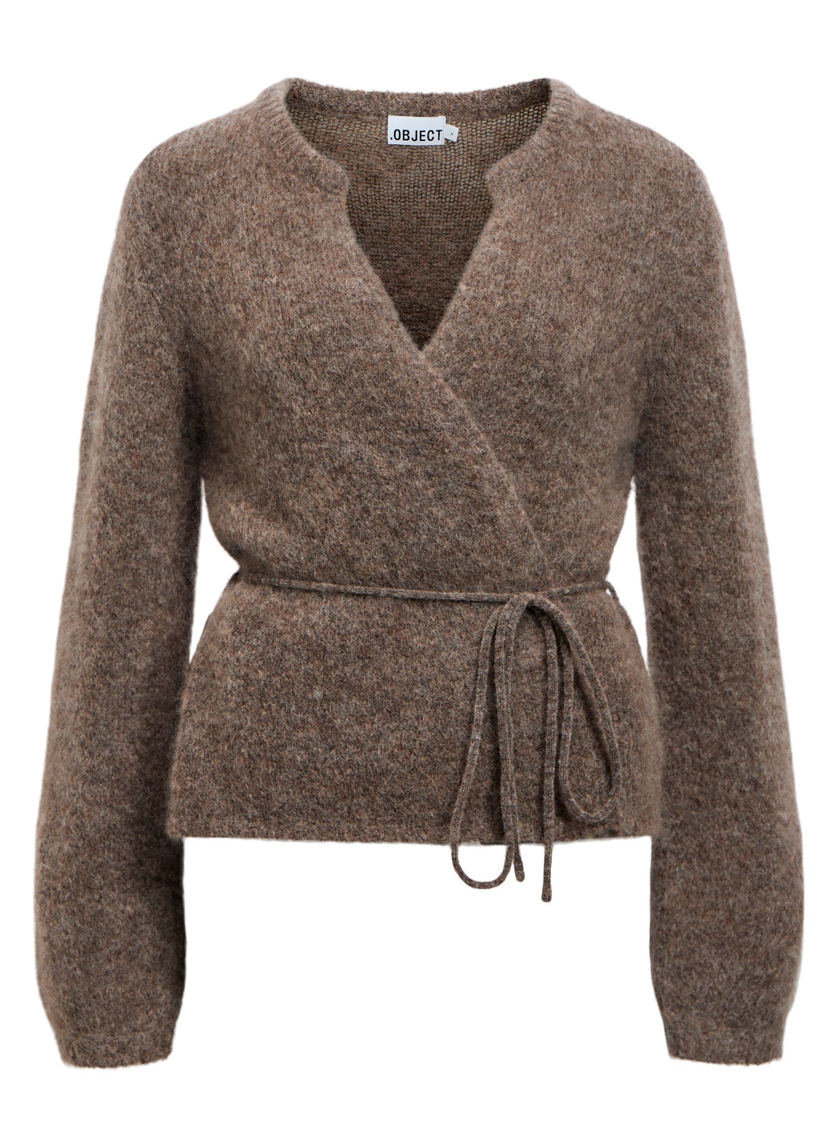 Strickjacken und Westen Objnete L/S Re Tie Cardigan Noos damen braun OBJECT Strickjacken und Westen Objnete L/S Re Tie Cardigan Noos damen braun CARAFE