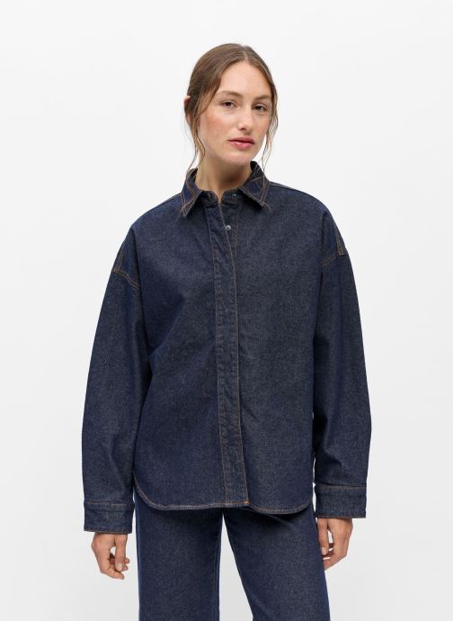 OBJECT Hemden Objsole Mae L/S Lo Denim Shirt Noos dames marine