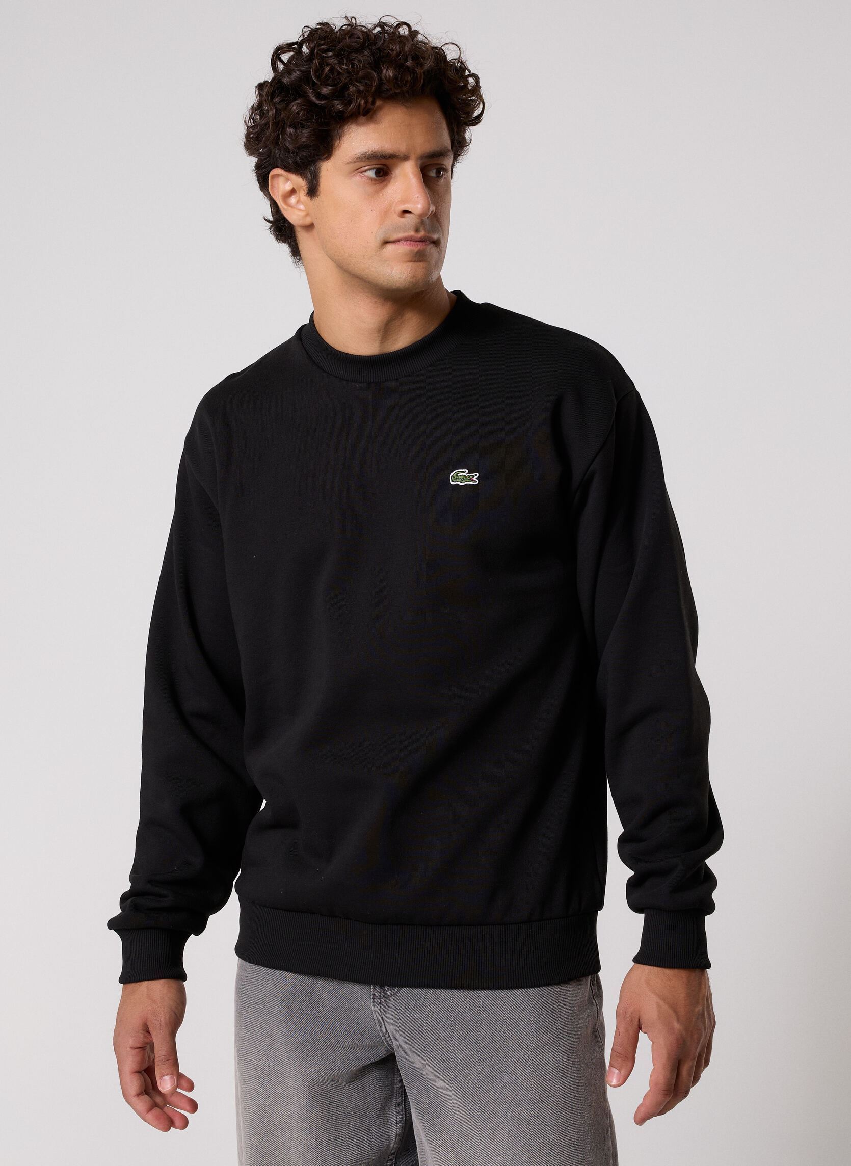 Sweatshirts Sweatshirt Col Rond SH8868 heren zwart Lacoste Sweatshirts Sweatshirt Col Rond SH8868 heren zwart NOIR