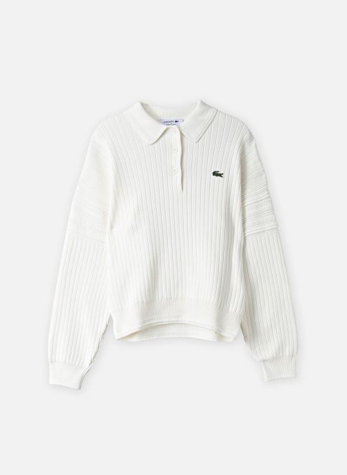 Lacoste Pulls Pull col rond AF8272 femme blanc