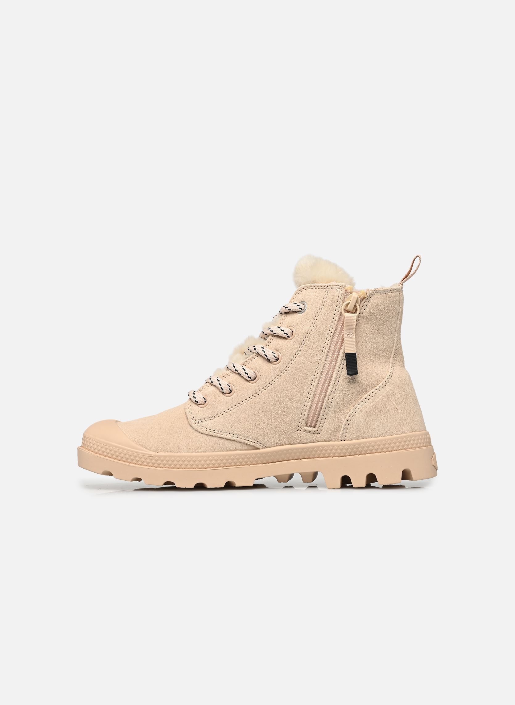 Gevoerde enkellaarsjes PAMPA HI ZIP WL HIVR dames beige Palladium Gevoerde enkellaarsjes PAMPA HI ZIP WL HIVR dames beige BRAZILIAN SAND