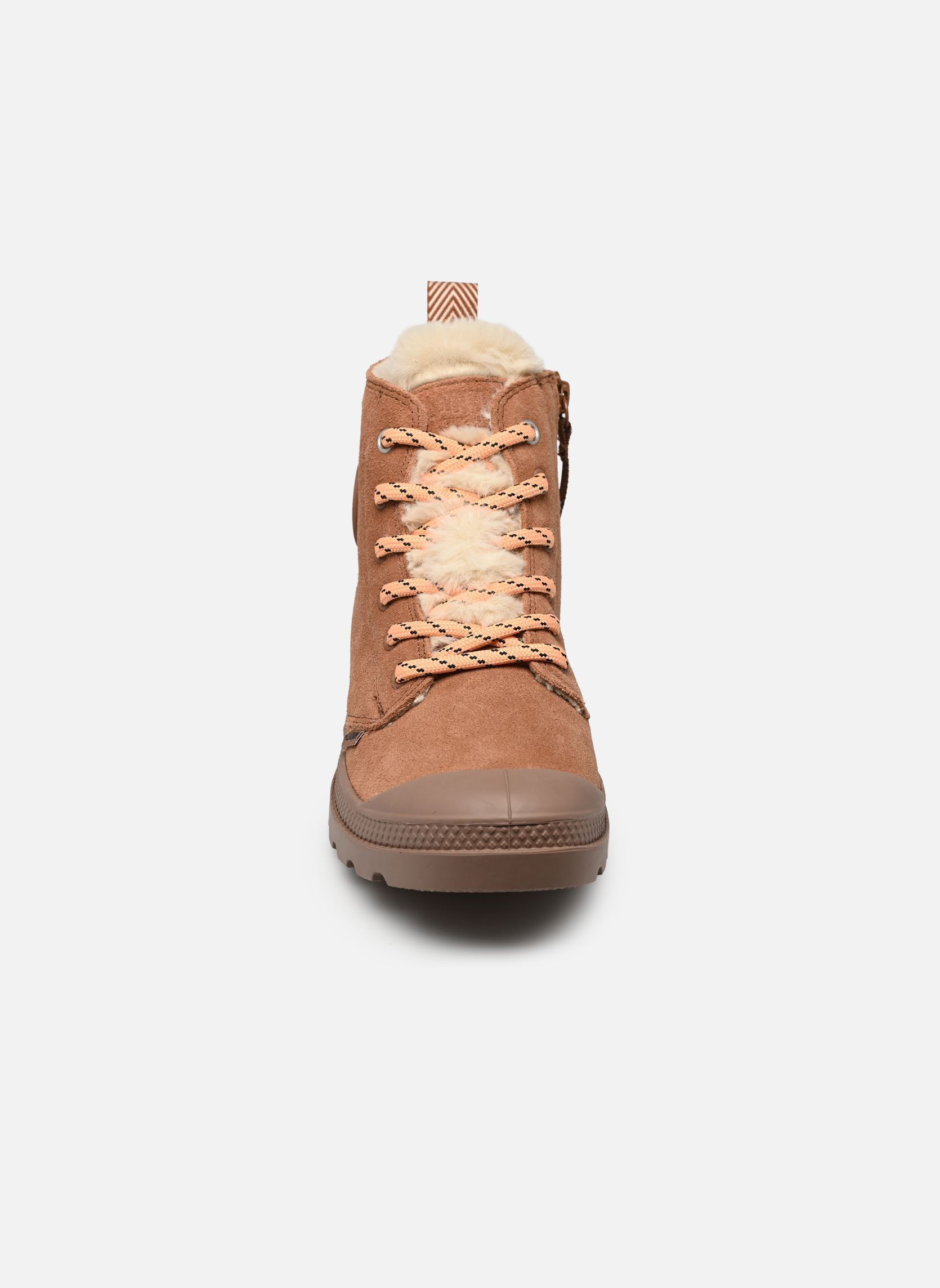 Gevoerde enkellaarsjes PAMPA HI ZIP WL HIVR dames roze Palladium Gevoerde enkellaarsjes PAMPA HI ZIP WL HIVR dames roze RAW BROWN