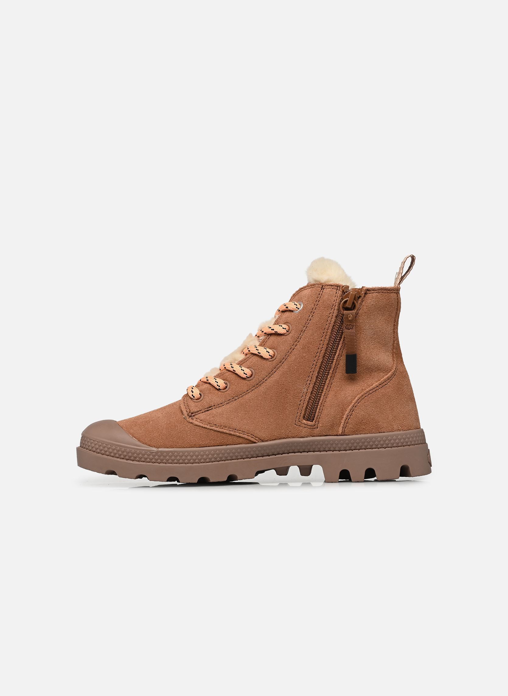 Gevoerde enkellaarsjes PAMPA HI ZIP WL HIVR dames roze Palladium Gevoerde enkellaarsjes PAMPA HI ZIP WL HIVR dames roze RAW BROWN