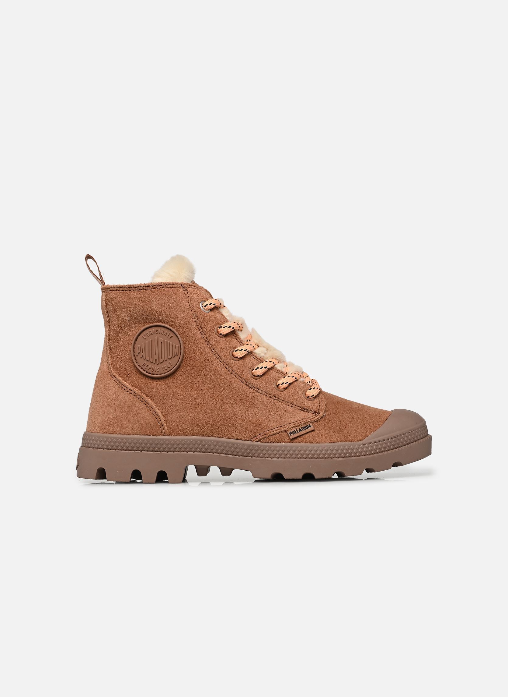 Gevoerde enkellaarsjes PAMPA HI ZIP WL HIVR dames roze Palladium Gevoerde enkellaarsjes PAMPA HI ZIP WL HIVR dames roze RAW BROWN