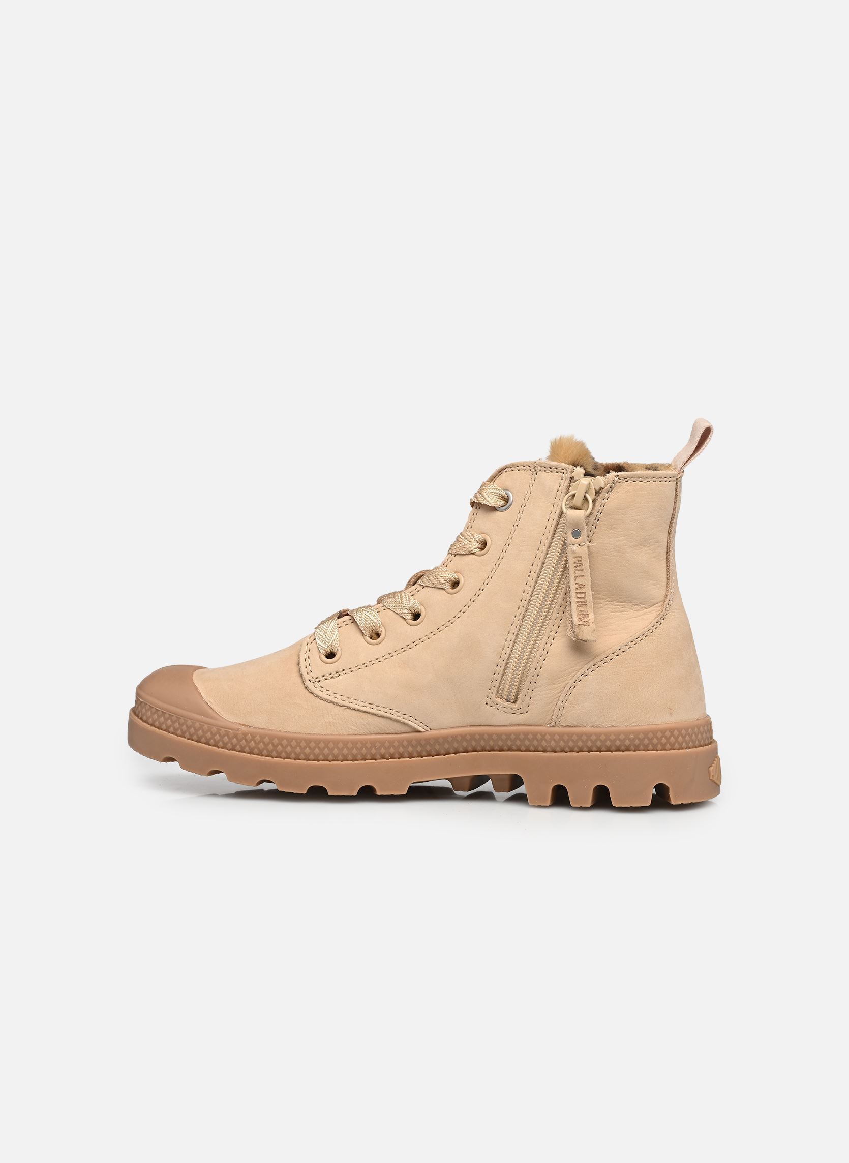 Bottines fourrées PAMPA HI ZIP WL WILD femme beige Palladium Bottines fourrées PAMPA HI ZIP WL WILD femme beige WARM SAND
