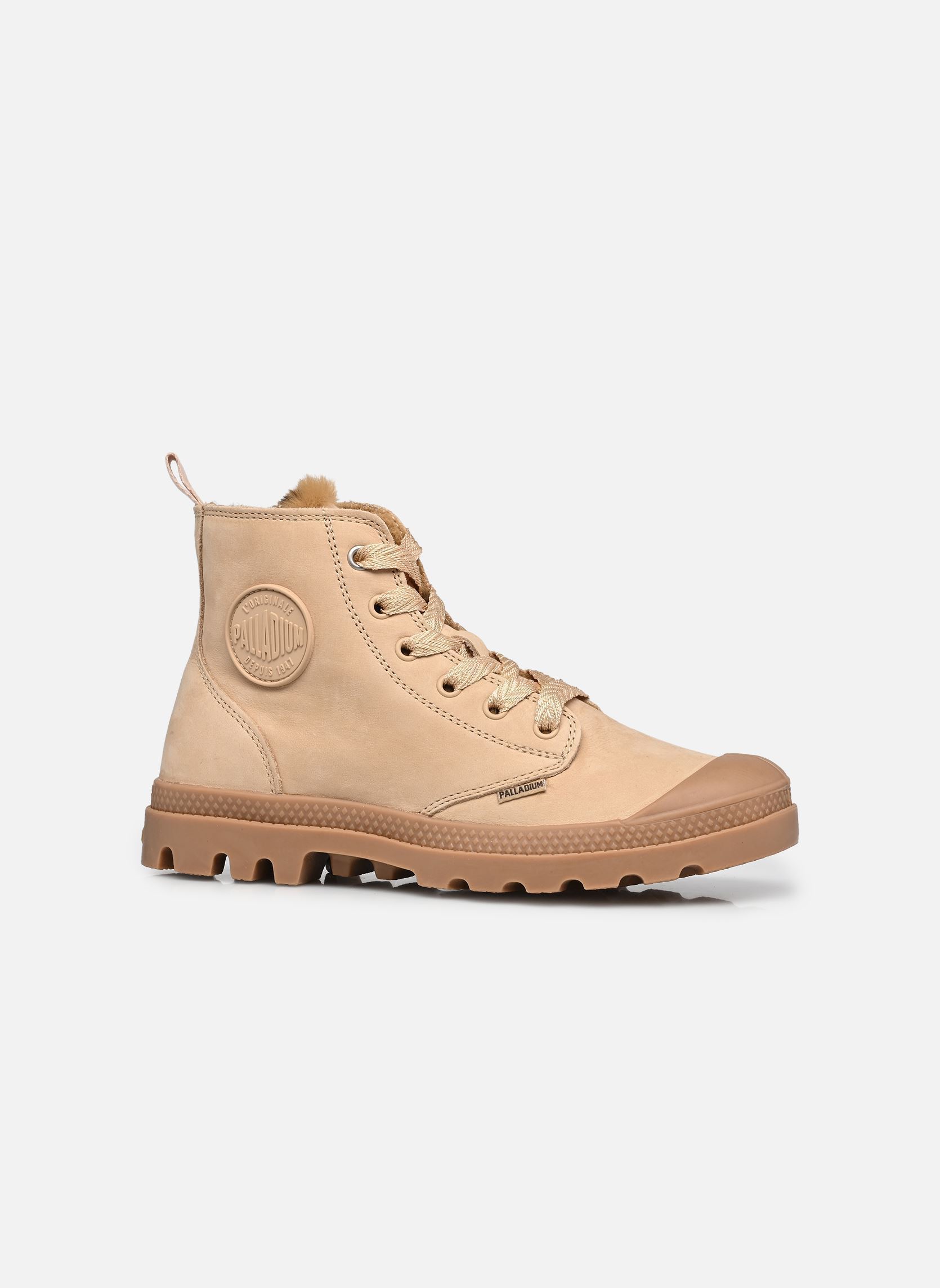 Bottines fourrées PAMPA HI ZIP WL WILD femme beige Palladium Bottines fourrées PAMPA HI ZIP WL WILD femme beige WARM SAND