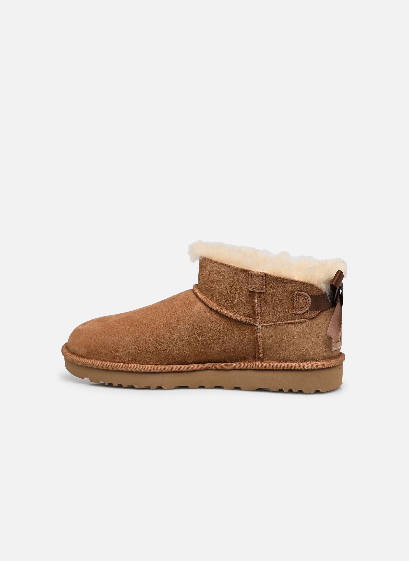 Gefütterte Stiefeletten W Ultra Mini Bailey Bow damen braun UGG Gefütterte Stiefeletten W Ultra Mini Bailey Bow damen braun CHESTNUT