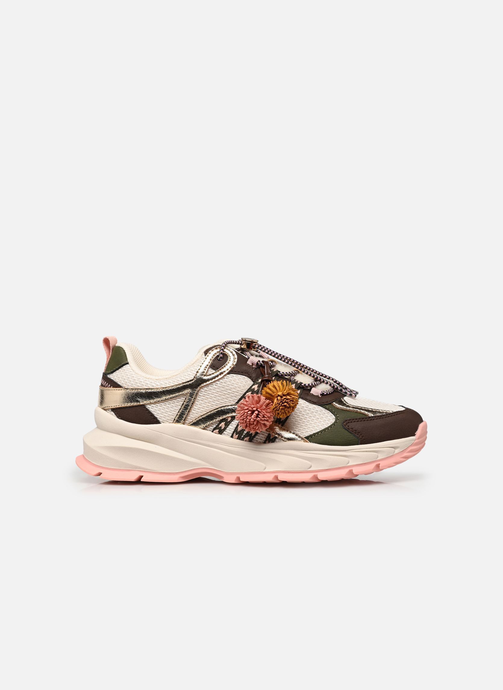 Sneakers ALPINE dames meerkleurig Les Tropéziennes par M Belarbi Sneakers ALPINE dames meerkleurig KAKI-ROSE
