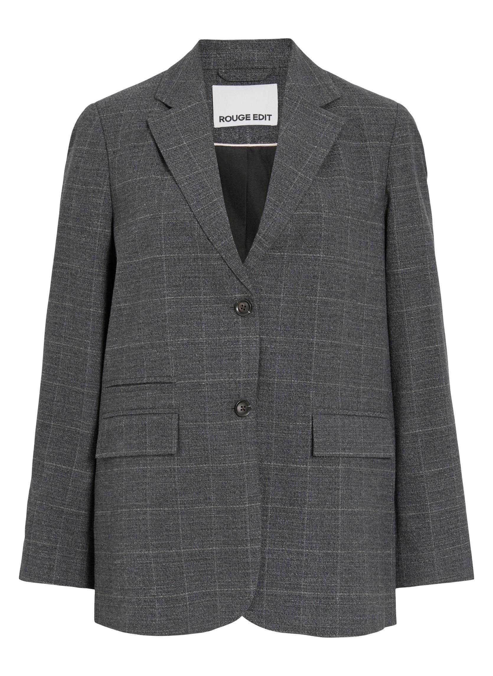 Jacken und Mäntel Roucara L/S Sb Blazer damen grau Rouge Edit Jacken und Mäntel Roucara L/S Sb Blazer damen grau METEORITE