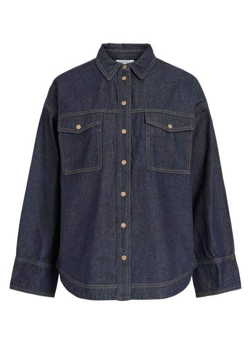 Rouge Edit Chemises Rourina L/S Oversized Denim Shirt femme bleu