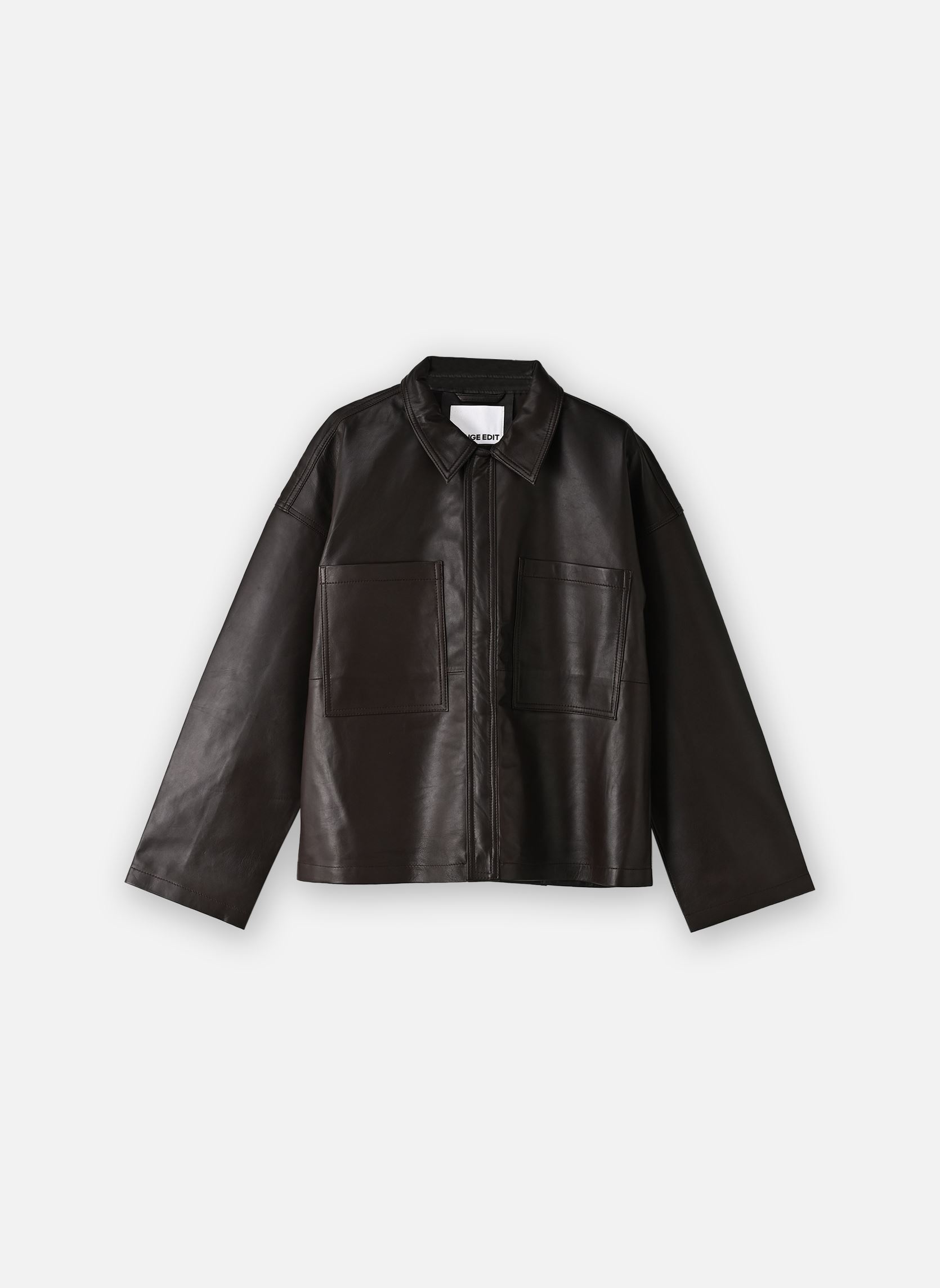 Hemden Roususie L/S Leather Overshirt dames bruin Rouge Edit Hemden Roususie L/S Leather Overshirt dames bruin SEAL BROWN