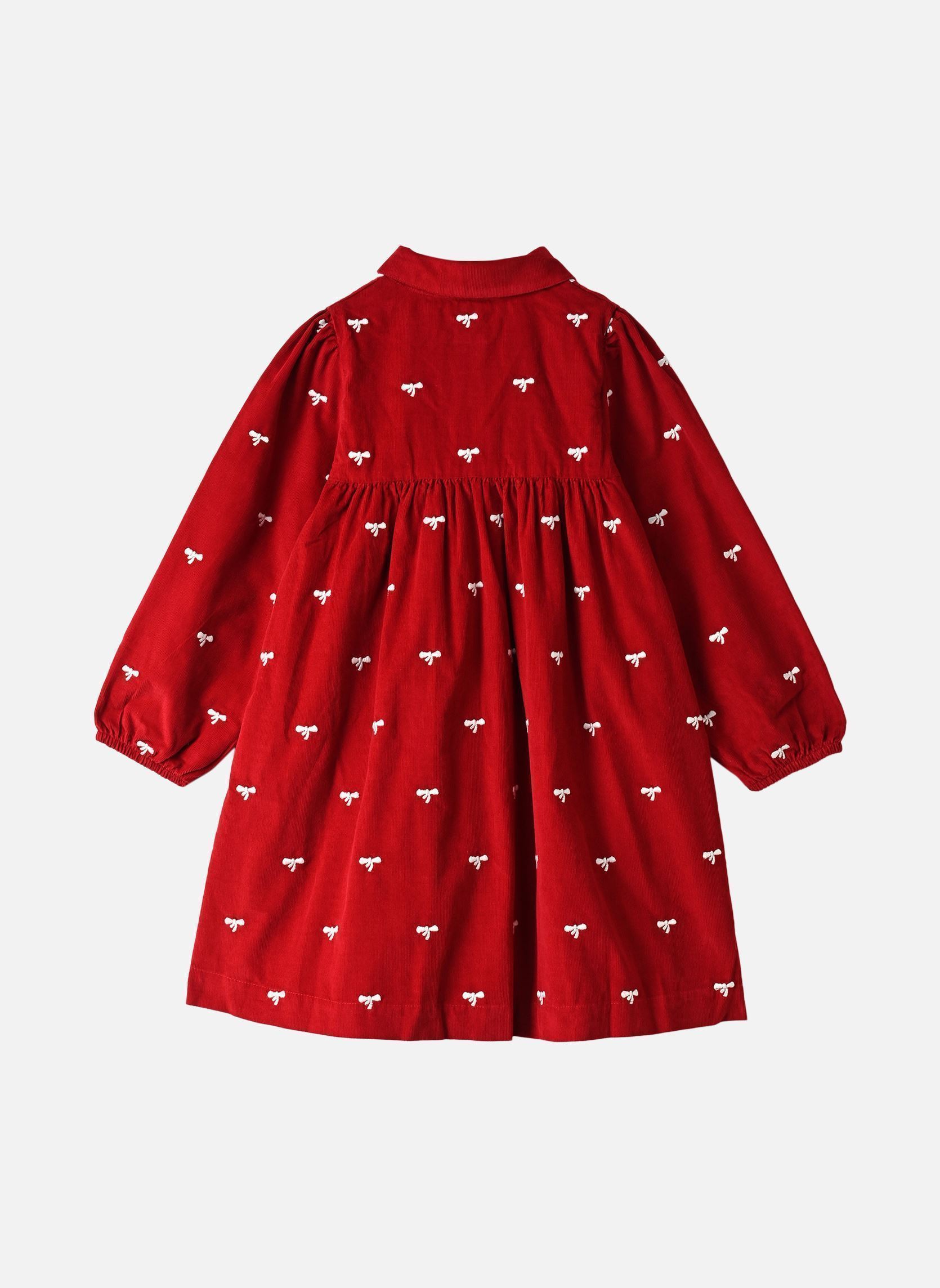 Robes ROBE ML CHEMISE fille rouge Petit Bateau Robes ROBE ML CHEMISE fille rouge CHILI/MILK