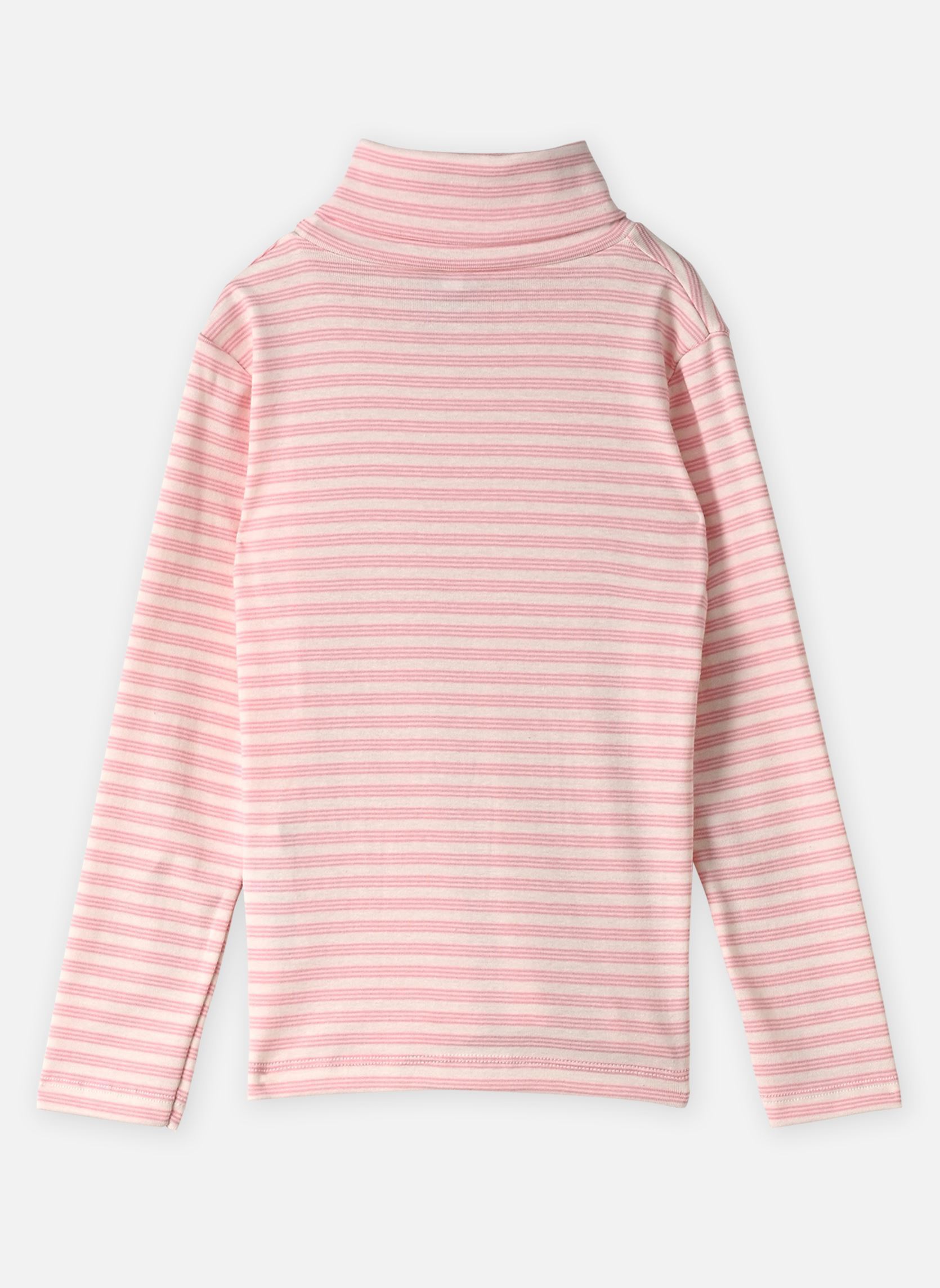 T-shirts Tee-Shirt Col Roulé à rayures meisjes roze Petit Bateau T-shirts Tee-Shirt Col Roulé à rayures meisjes roze MILK/CHARMI