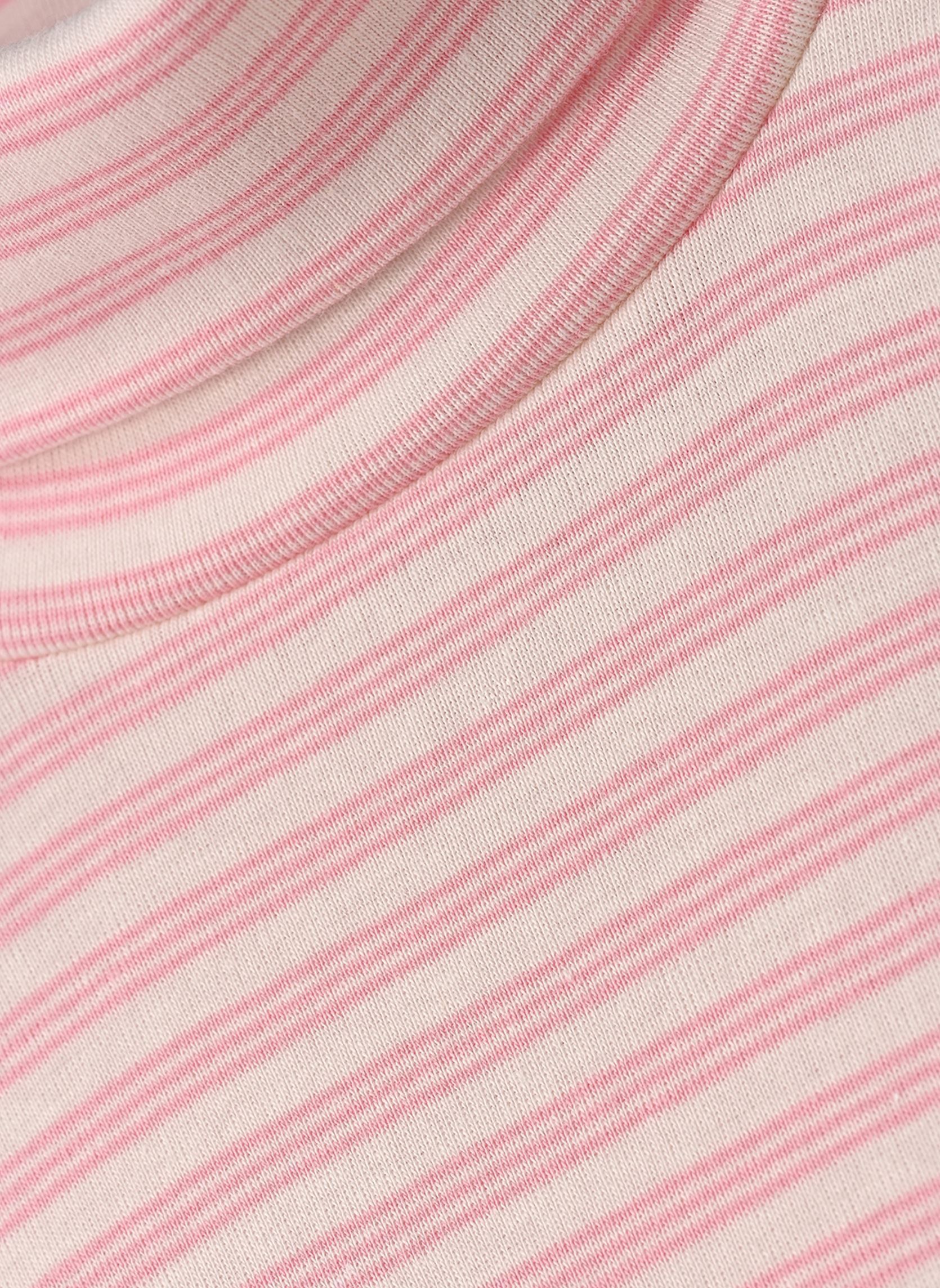 T-shirts Tee-Shirt Col Roulé à rayures meisjes roze Petit Bateau T-shirts Tee-Shirt Col Roulé à rayures meisjes roze MILK/CHARMI