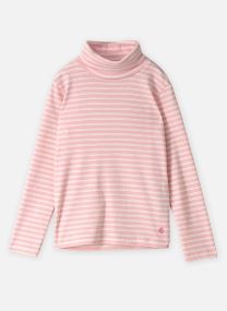 T-shirts Tee-Shirt Col Roulé à rayures meisjes roze Petit Bateau T-shirts Tee-Shirt Col Roulé à rayures meisjes roze MILK/CHARMI
