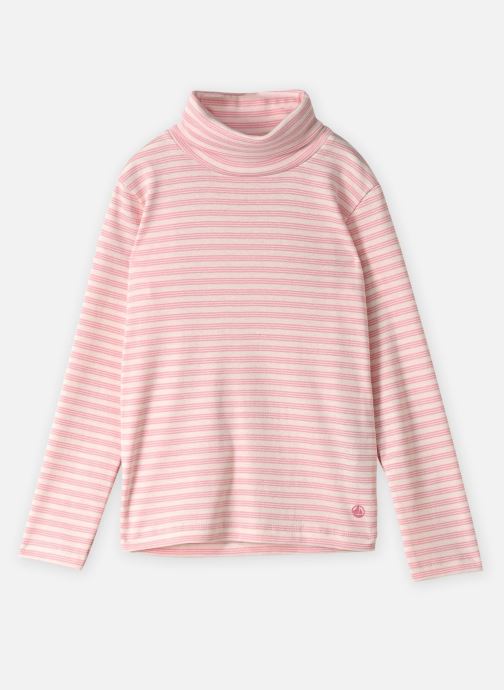 Petit Bateau Camisetas Tee-Shirt Col Roulé à rayures niña rosa