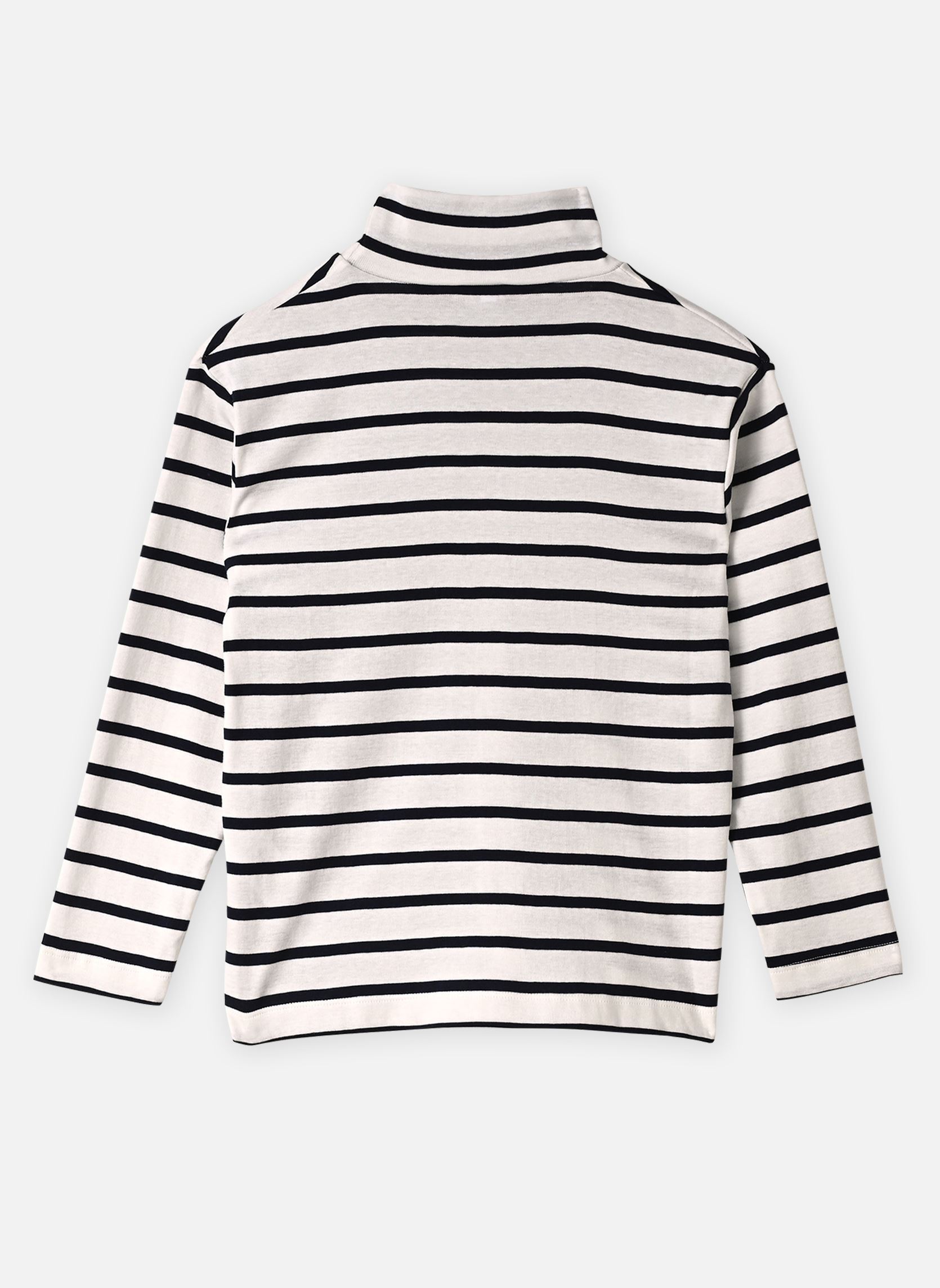 T-shirts Tee-Shirt L'Iconique ML Col Roulé Marini jongens wit Petit Bateau T-shirts Tee-Shirt L'Iconique ML Col Roulé Marini jongens wit MARSHMALLOW/SMOKING