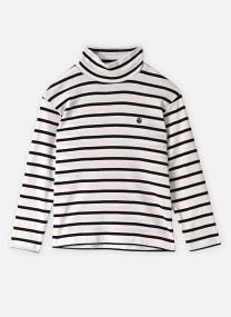 T-shirts Tee-Shirt L'Iconique ML Col Roulé Marini jongens wit Petit Bateau T-shirts Tee-Shirt L'Iconique ML Col Roulé Marini jongens wit MARSHMALLOW/SMOKING