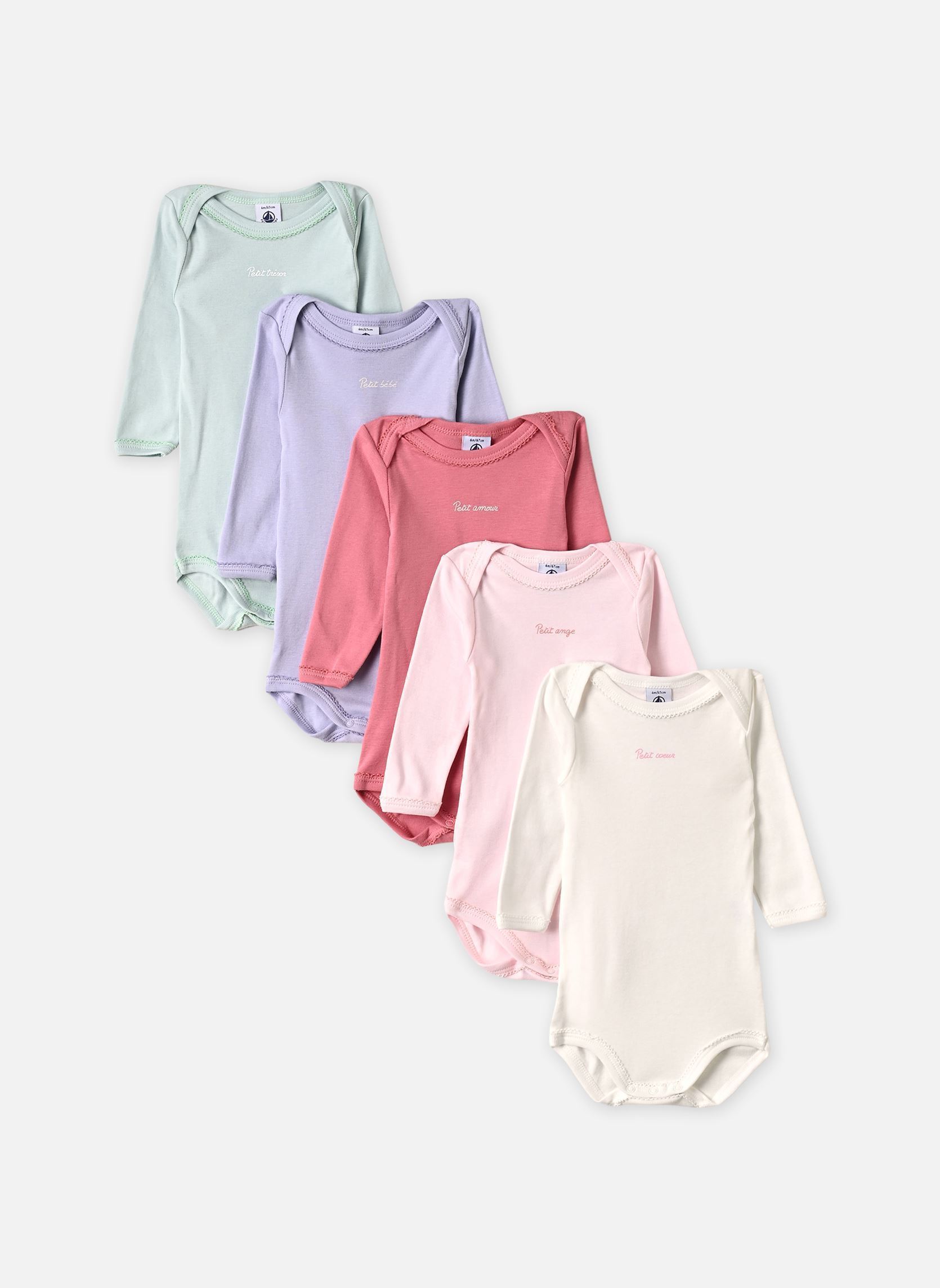 Rompertjes 5 BODIES US ML Unie Fille meisjes meerkleurig Petit Bateau Rompertjes 5 BODIES US ML Unie Fille meisjes meerkleurig VARIANTE 1