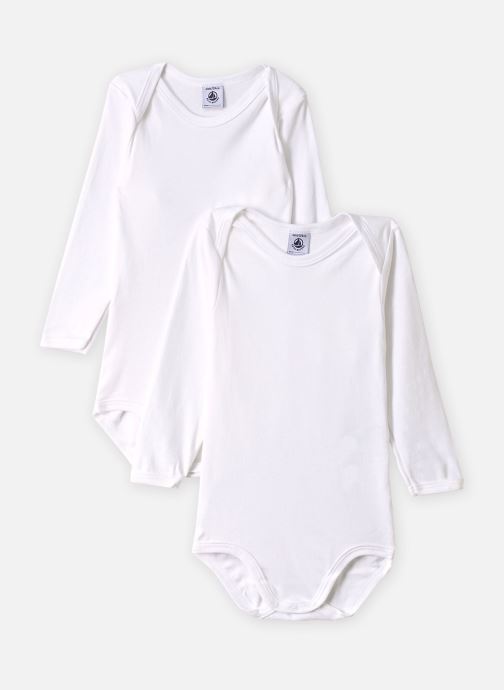Petit Bateau Bodies Lot de 2 Bodies Manches Longues Uni blanc