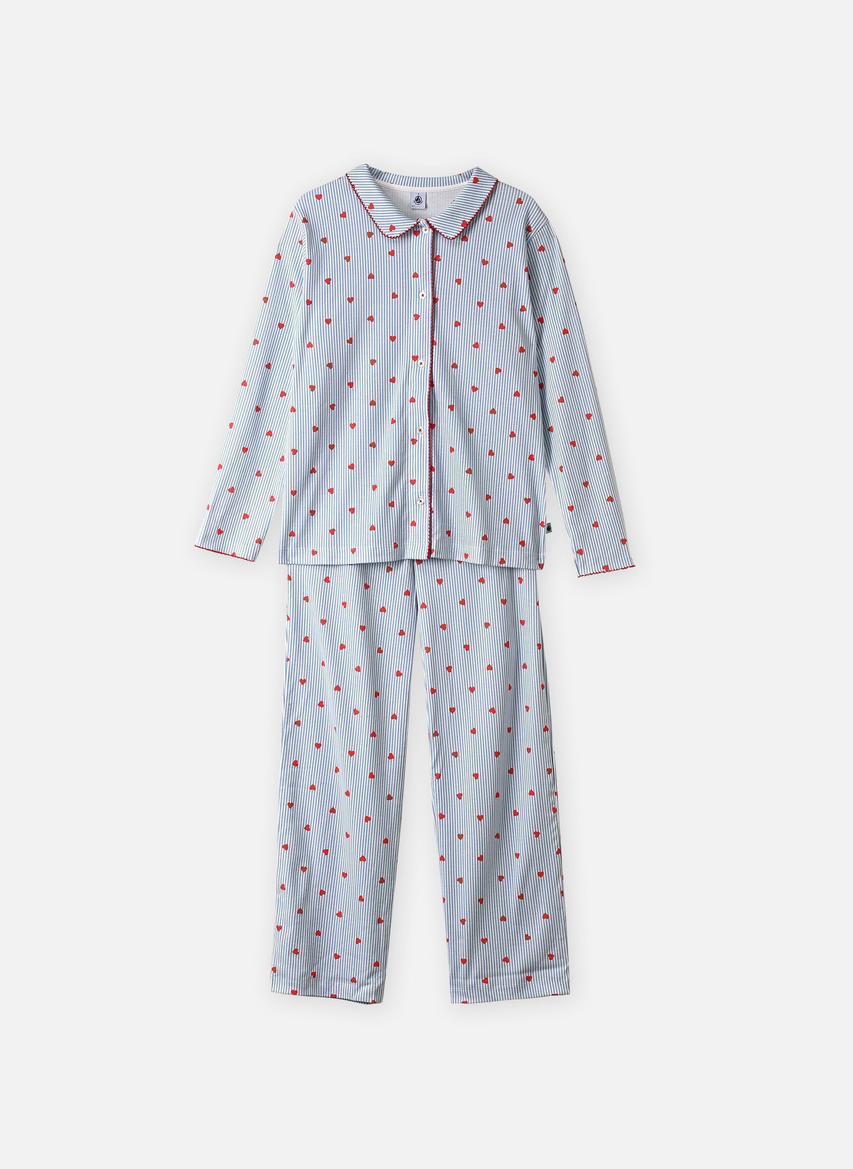 Ensembles de pyjamas Pyjama Chemise Femme femme bleu Petit Bateau Ensembles de pyjamas Pyjama Chemise Femme femme bleu MARSHMALLOW/MULTICO