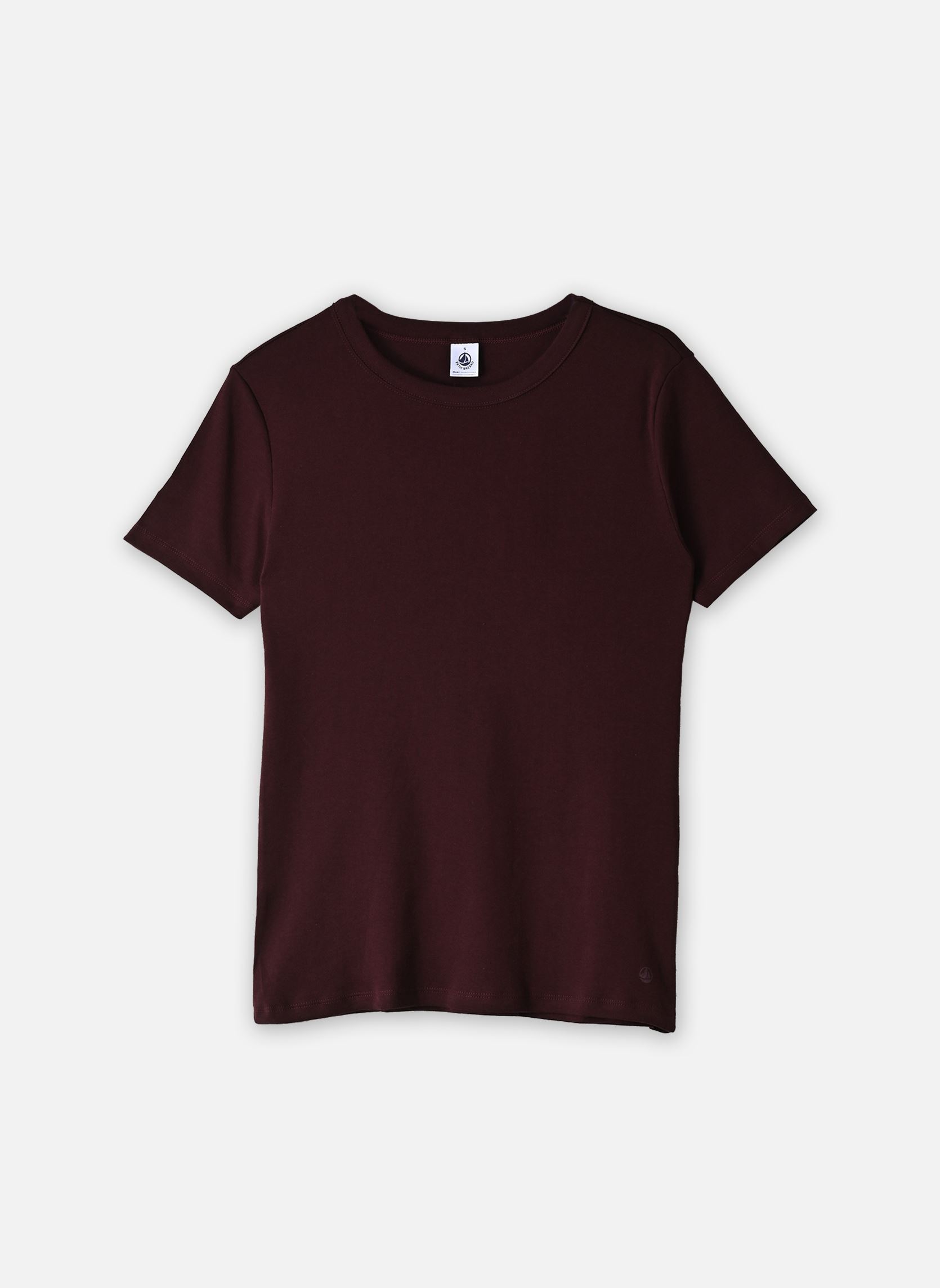 Tee-shirts T-shirt manches courtes col rond Unie femme violet Petit Bateau Tee-shirts T-shirt manches courtes col rond Unie femme violet MOON