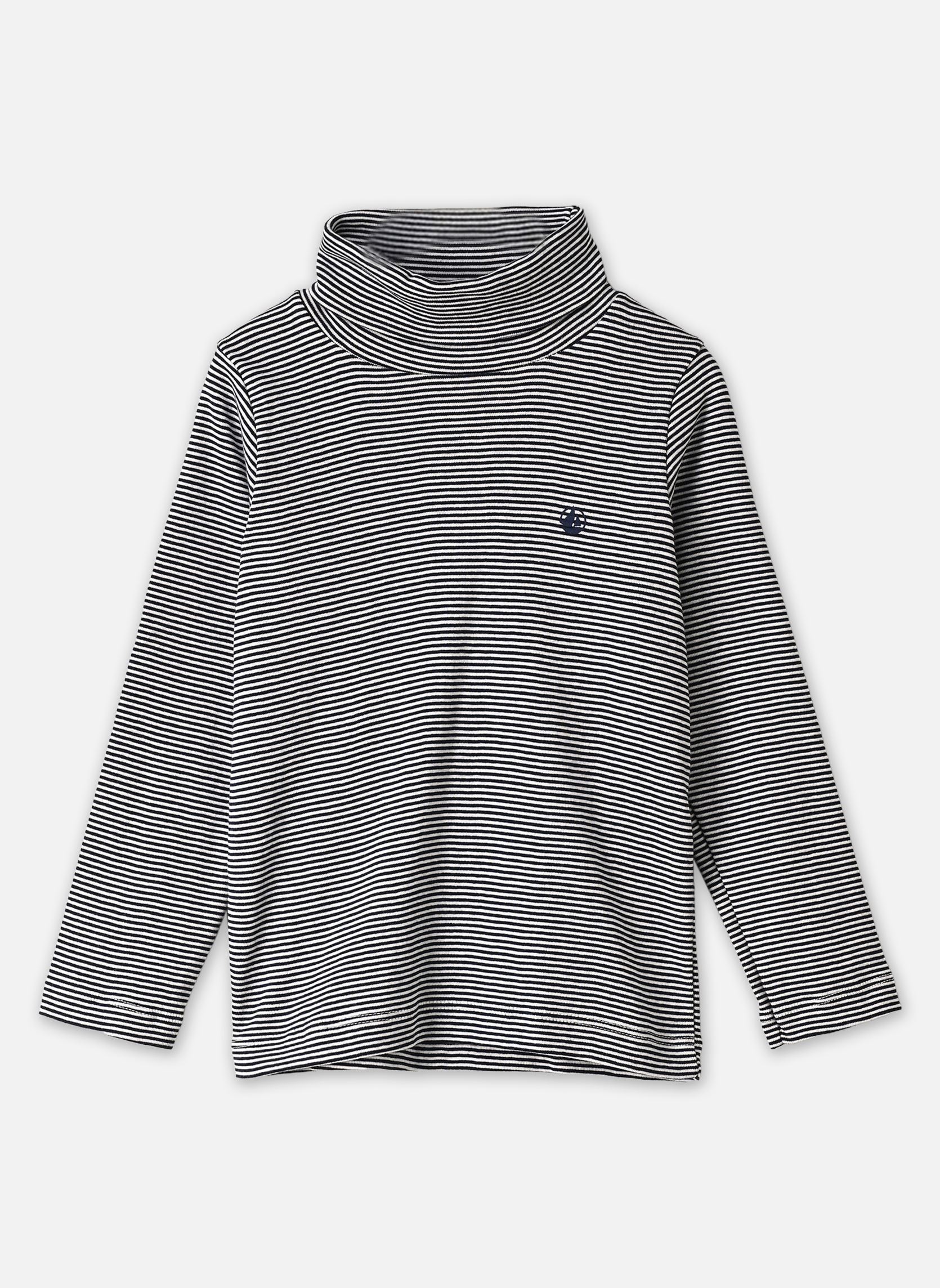 Tee-shirts Tee-Shirt L'Iconique Col Roulé En Coton garçon bleu Petit Bateau Tee-shirts Tee-Shirt L'Iconique Col Roulé En Coton garçon bleu SMOKING/MARSHMALLOW