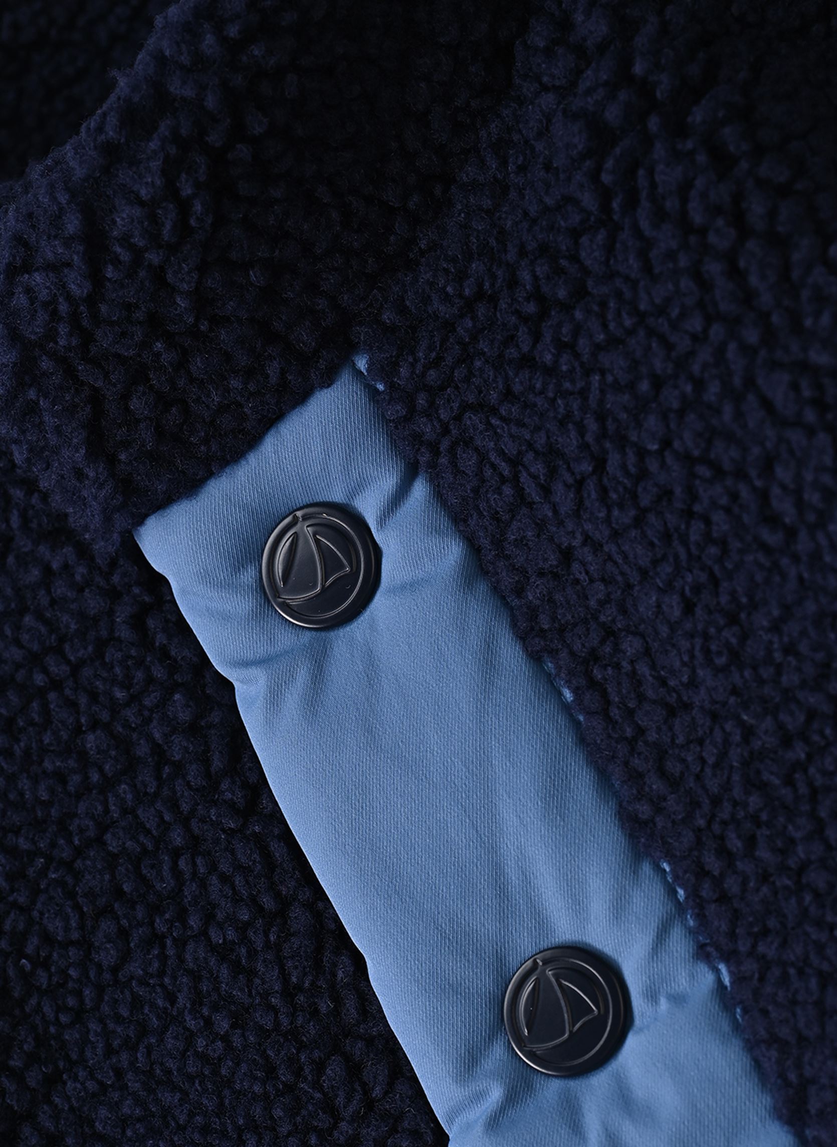 Vestes VESTE SHERPA bb bleu Petit Bateau Vestes VESTE SHERPA bb bleu SMOKING/MULTICO