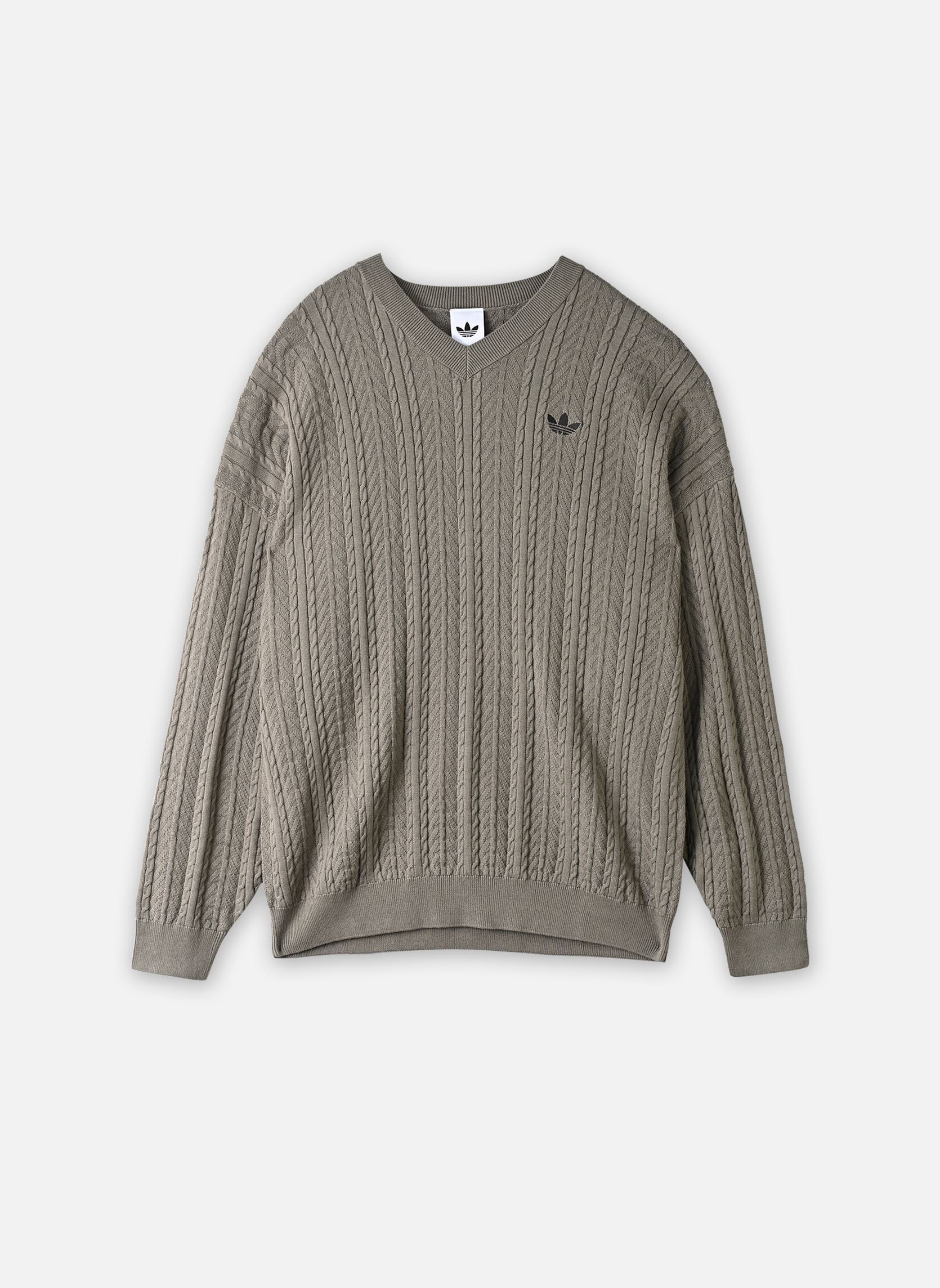 Sweats KNIT CRW homme gris adidas originals Sweats KNIT CRW homme gris silver pebble