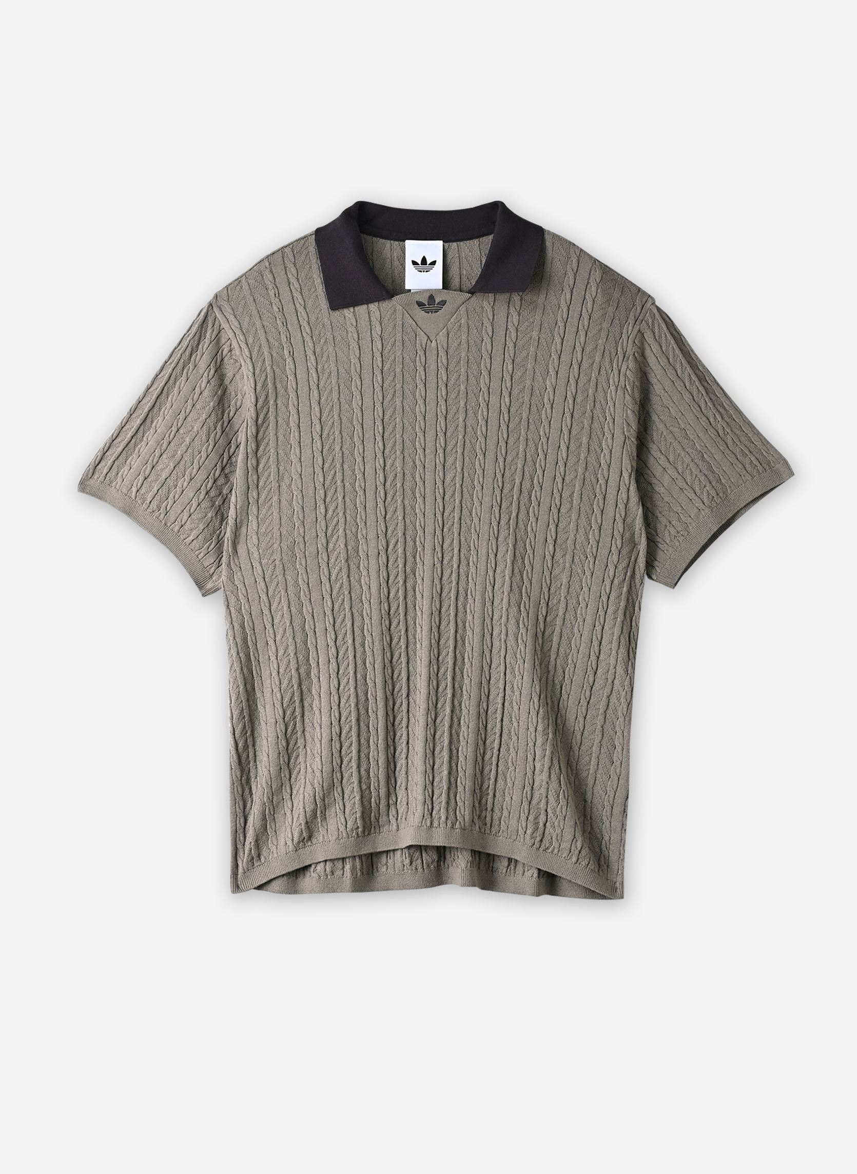 Polos KNIT FTBL JSY homme gris adidas originals Polos KNIT FTBL JSY homme gris silver pebble
