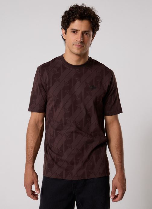 adidas originals T-shirts MONOGRAM AOP TE heren bruin