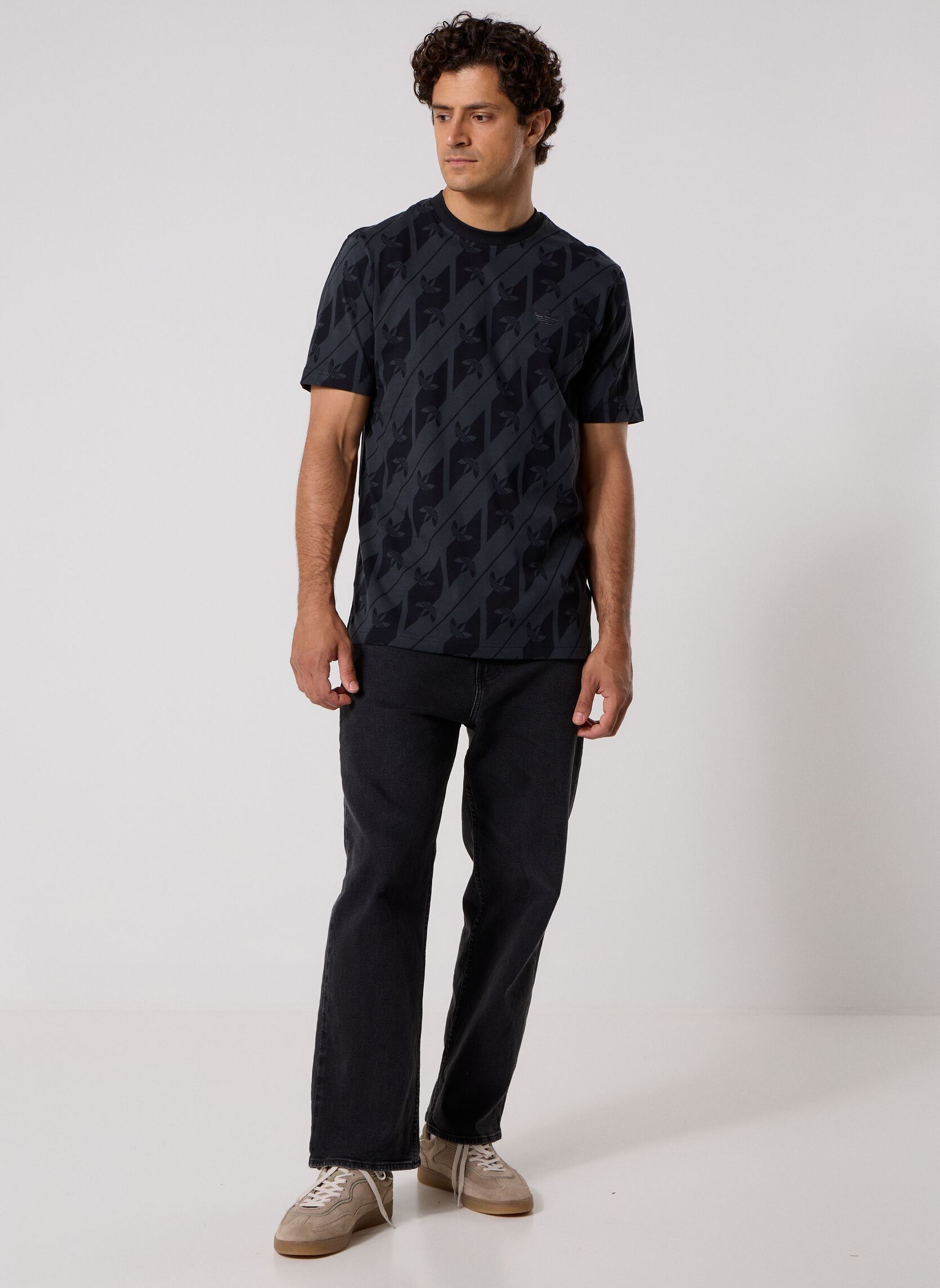 T-shirts MONOGRAM AOP TE heren zwart adidas originals T-shirts MONOGRAM AOP TE heren zwart black