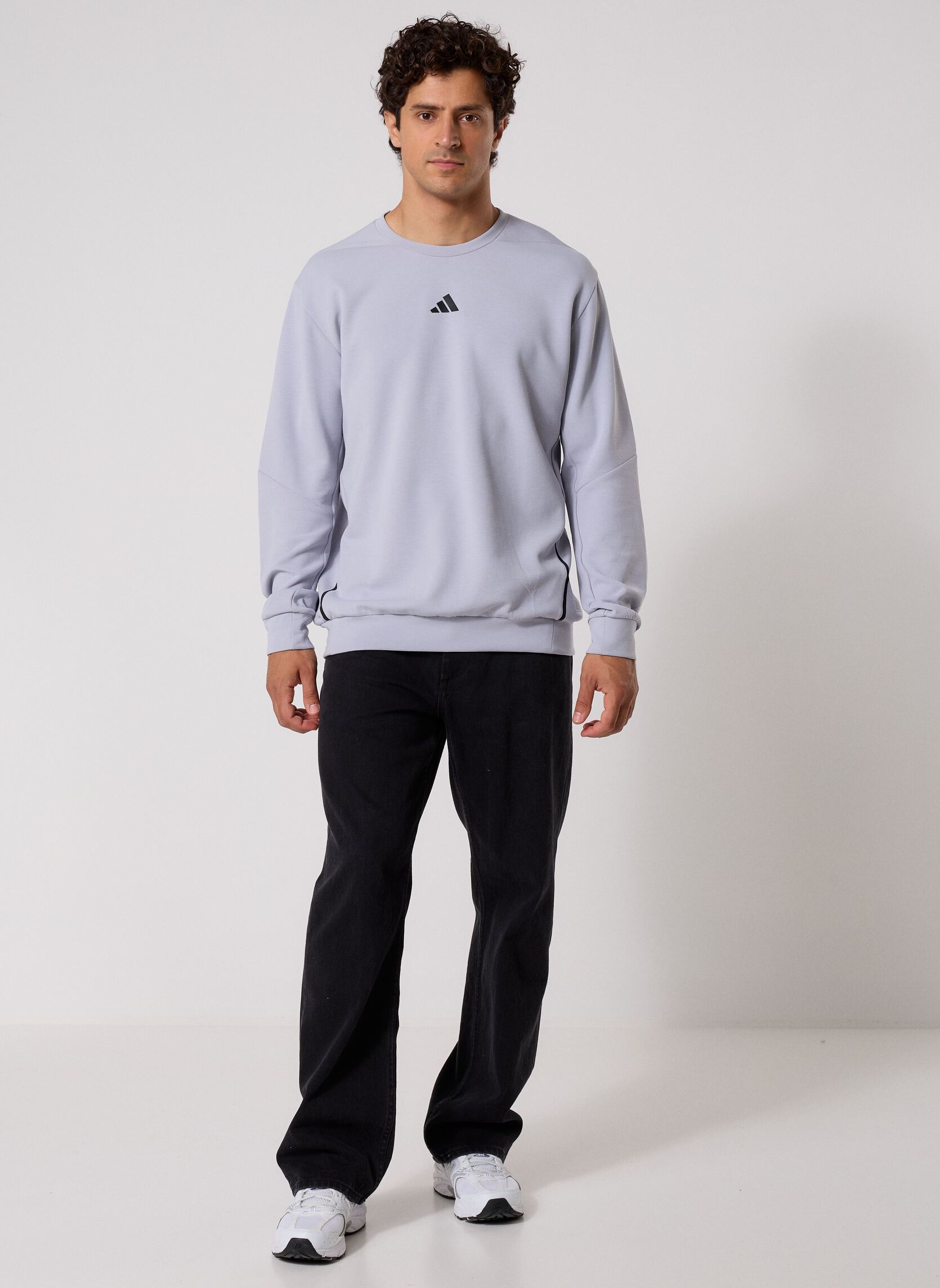 Sweats D4T CREW SWEATS homme bleu adidas sportswear Sweats D4T CREW SWEATS homme bleu halo silver