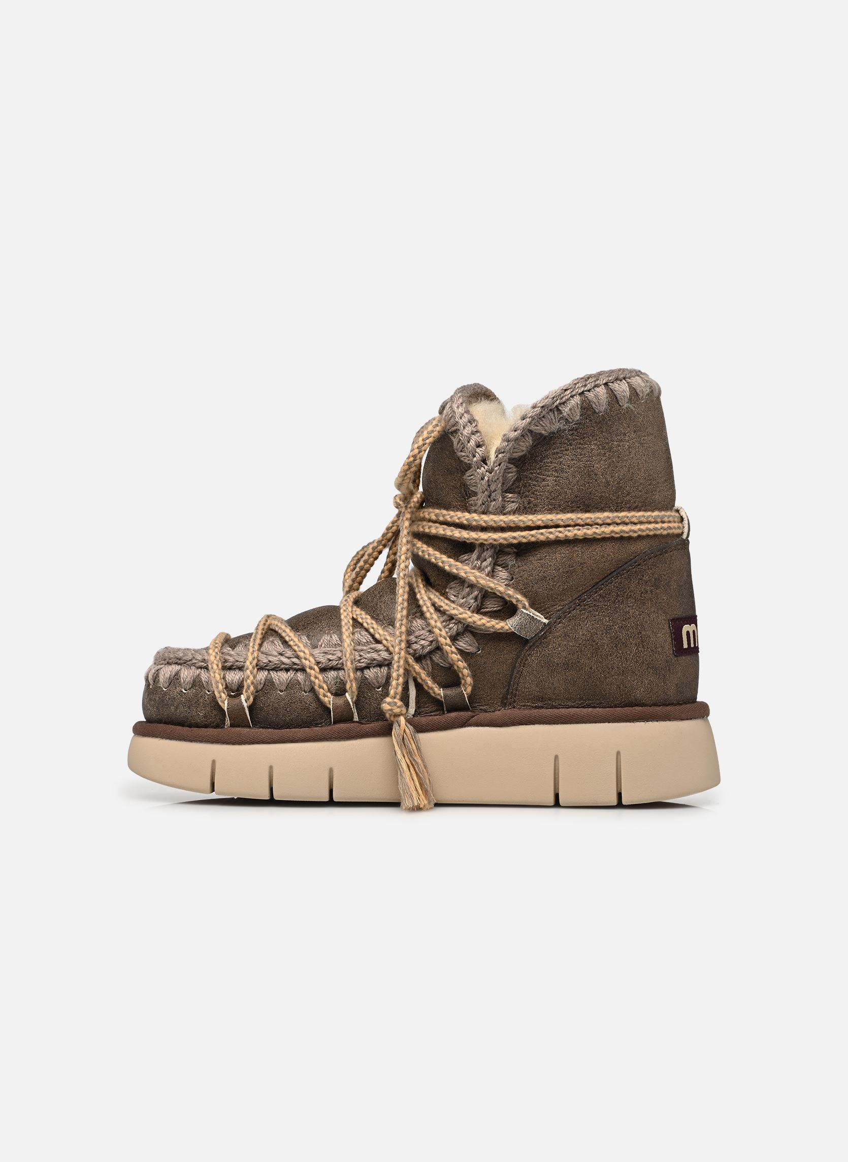 Gevoerde enkellaarsjes Bounce Boot Scoubidoo Lace Sp dames bruin MOU Gevoerde enkellaarsjes Bounce Boot Scoubidoo Lace Sp dames bruin VINTAGE DARK BROWN