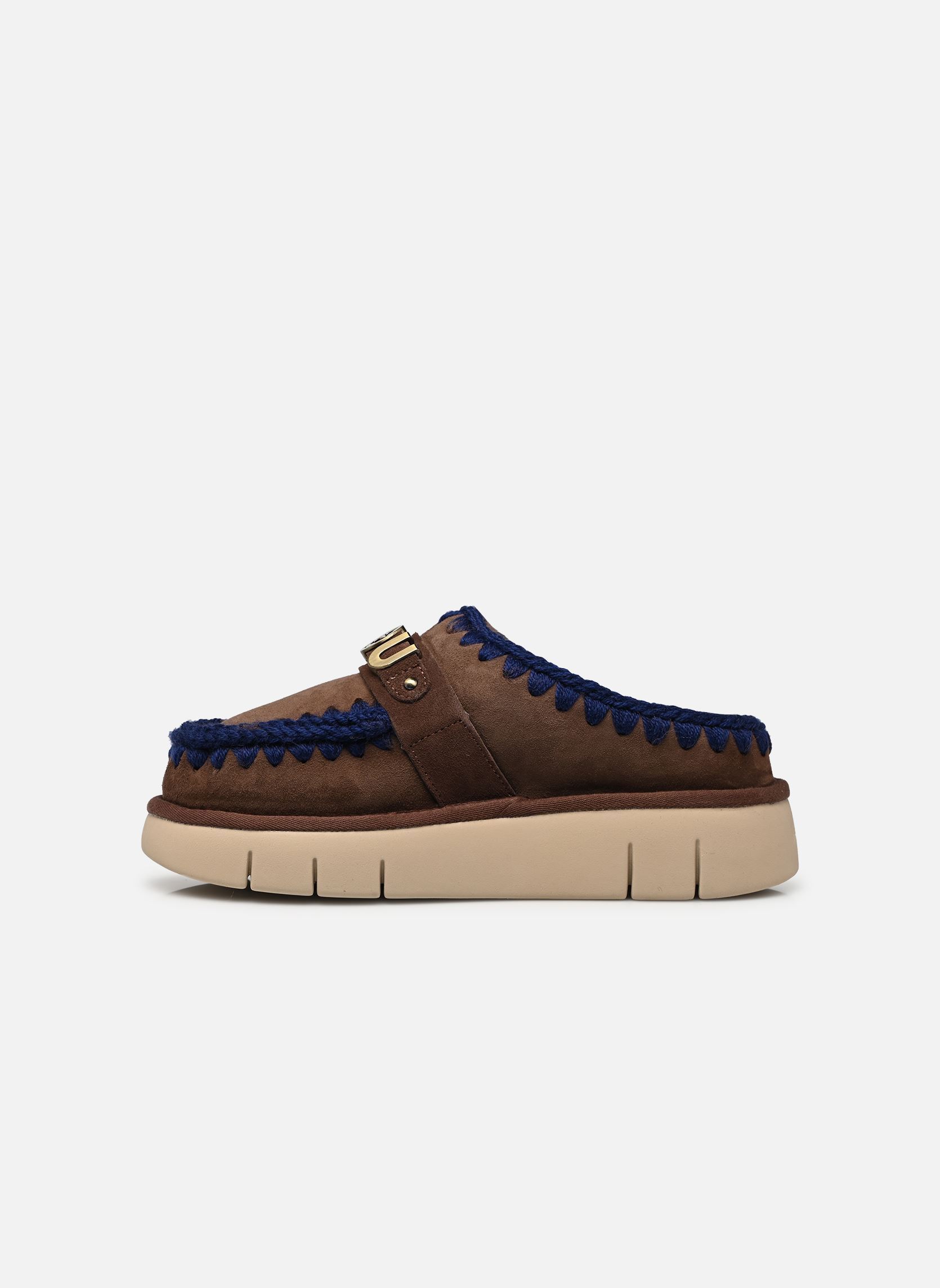 Pantoletten und Clogs Bounce Clog Metal Logo damen braun MOU Pantoletten und Clogs Bounce Clog Metal Logo damen braun BROWN PEPPER