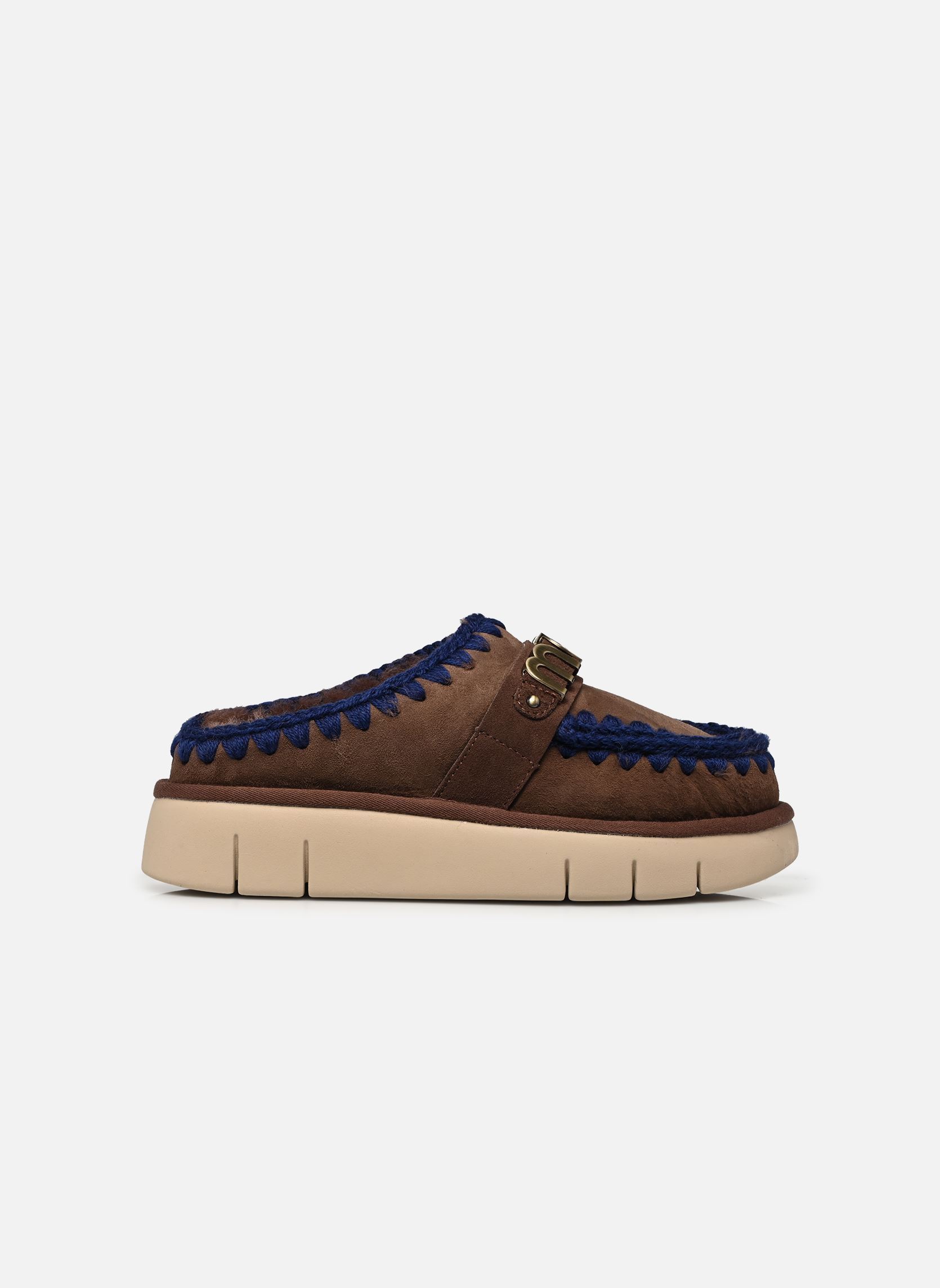 Pantoletten und Clogs Bounce Clog Metal Logo damen braun MOU Pantoletten und Clogs Bounce Clog Metal Logo damen braun BROWN PEPPER