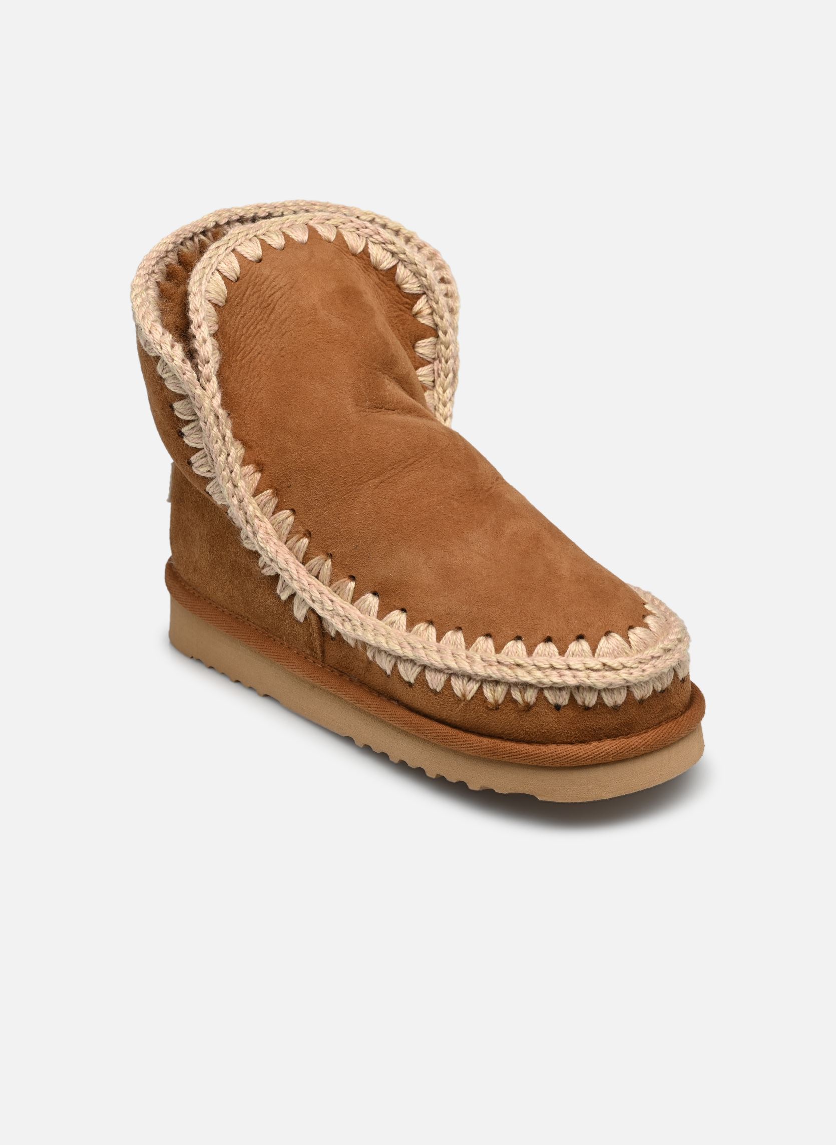 Gevoerde enkellaarsjes Eskimo 18 dames bruin MOU Gevoerde enkellaarsjes Eskimo 18 dames bruin COGNAC
