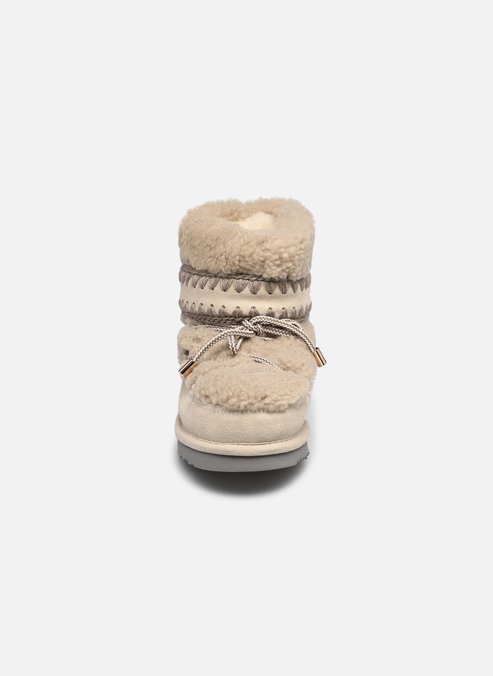Gevoerde enkellaarsjes Eskimo 18 Curly Sheepskin dames beige MOU Gevoerde enkellaarsjes Eskimo 18 Curly Sheepskin dames beige CHALK